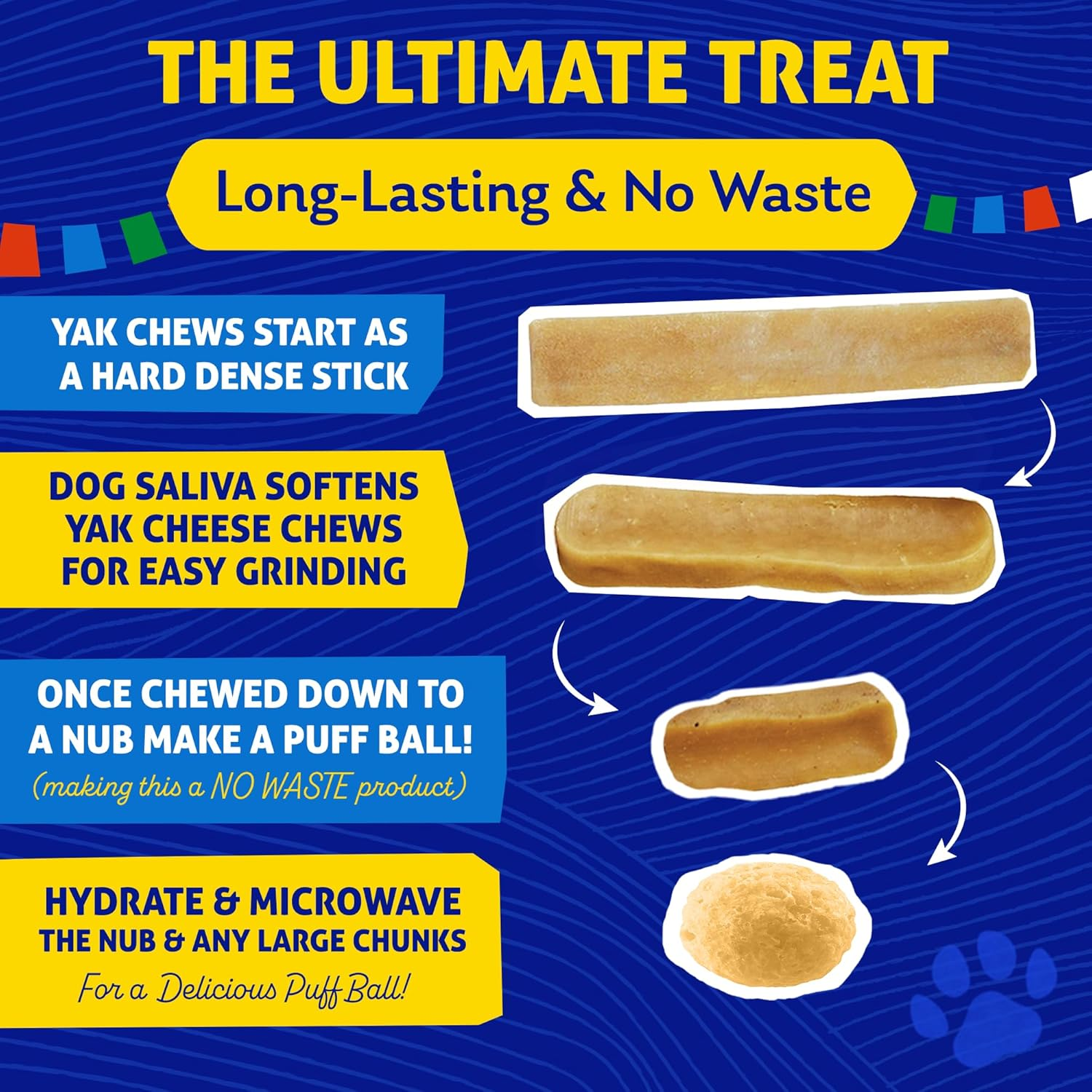 Himalayan Dog Chew Original Yak Cheese Dog Chews, 100% Natural, Long Lasting, Gluten Free, Healthy & Safe Dog Treats, Lactose & Grain Free, Protein Rich, Mixed Sizes, Dogs 65 Lbs & Smaller, 9.9 Oz image number 3