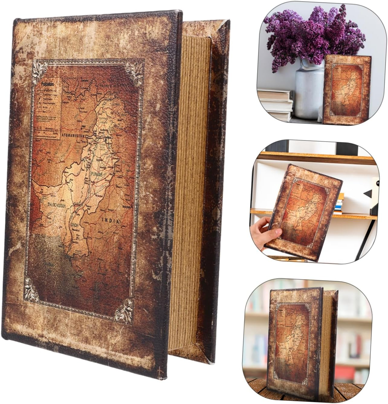 Vintage Book Shaped Key Storage Box Jewelry Organizer, Simulation Hardcover Key Container for Home Decor, Small Retro Style Keepsake Box for Living Room or Study image number 5