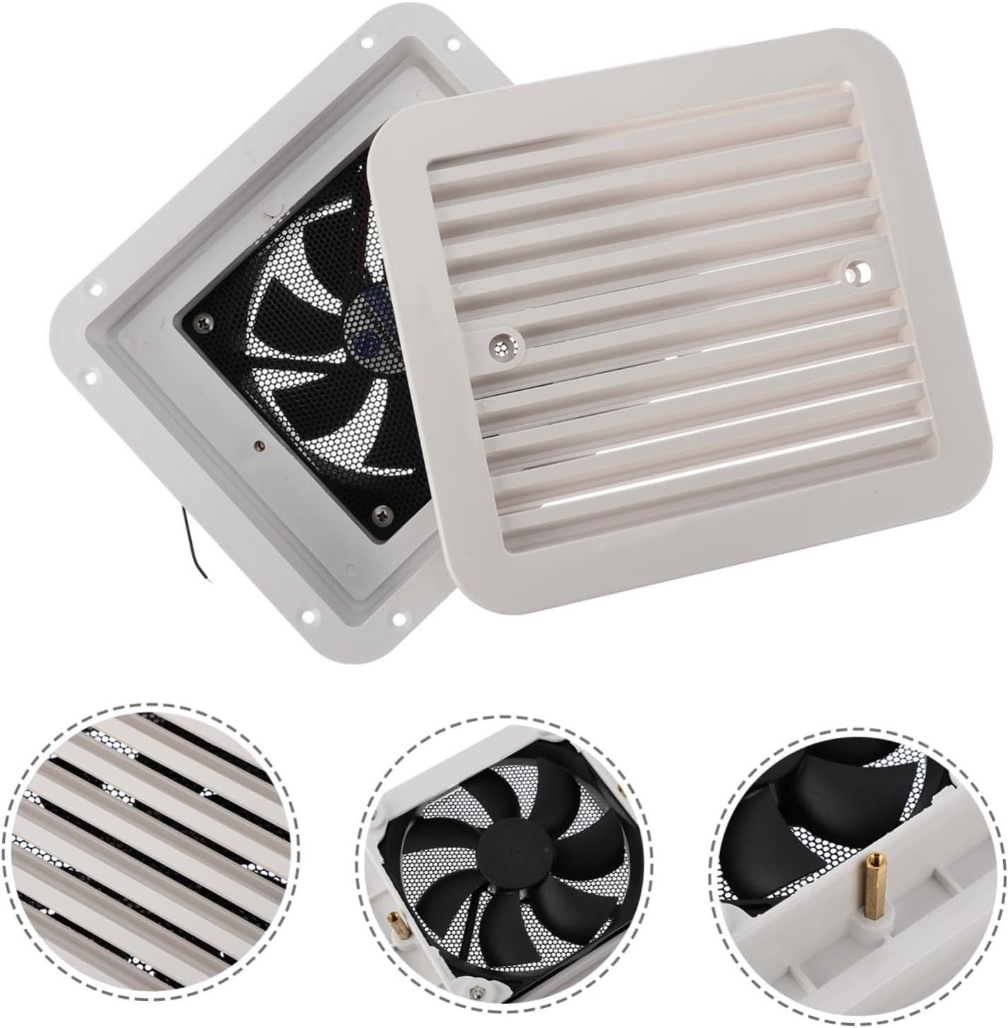 HEALEEP 12V Exhaust Fan for Caravan and Motorhome Side Ventilation Cooling Fan for Camper Quiet Operation for Airflow and Ventilation Vehicles image number 2