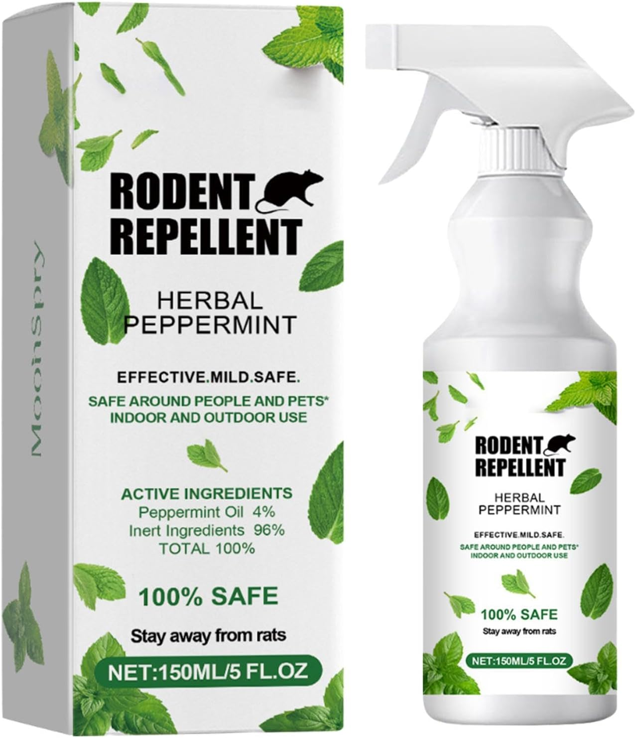 Anti Mouse Peppermint Spray,150Ml Peppermint Spray for Mice Control - Humane Trap Substitute, Mouse Control Supplies for Car Engines RV Trucks Boats