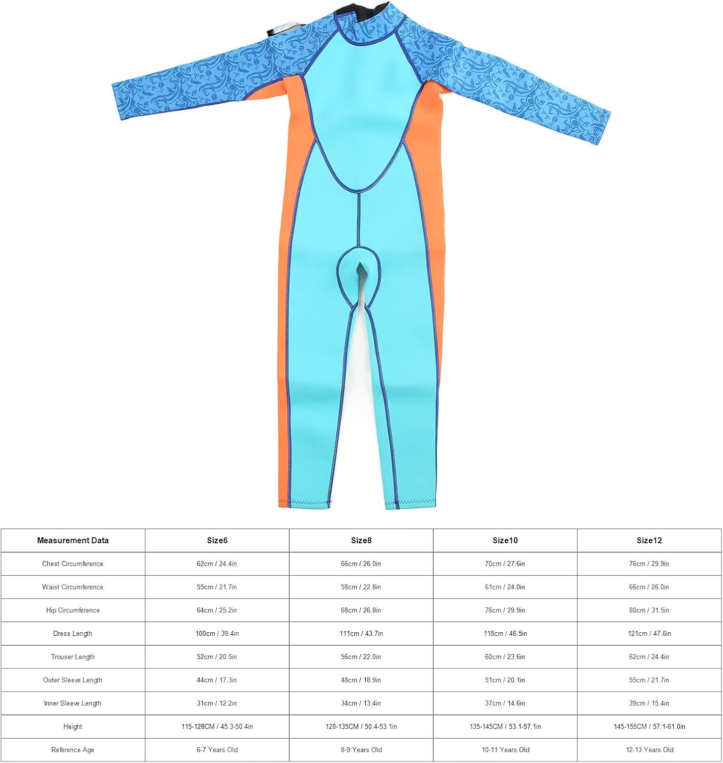 Children'S Wetsuit Sun Protection Warm Soft Long Sleeve Children'S Wetsuit for Diving Snorkeling image number 1