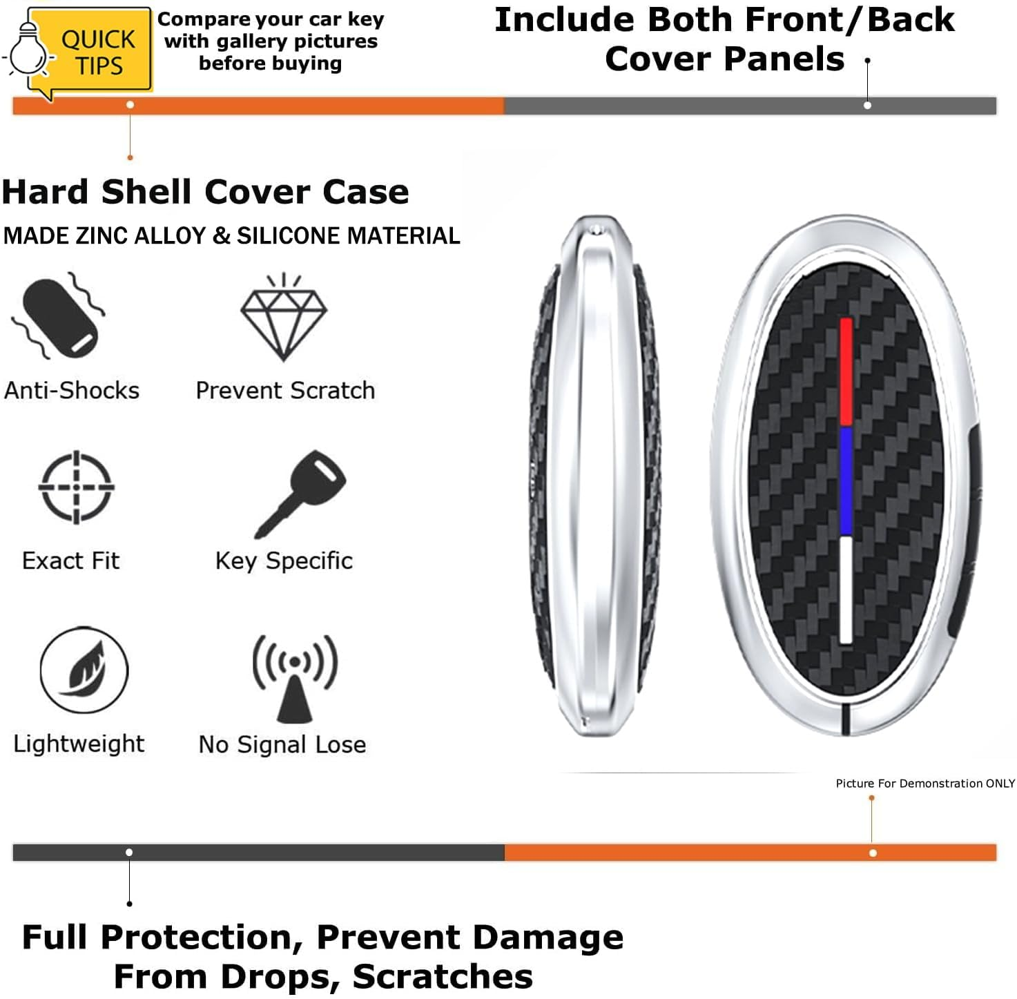 Ontto Luminous Car Key Cover Fit for Hyundai Tucson Kona SX2 EV Ioniq 6 Ioniq 5N Sante Fe Elantra 2023-2025 Metal Smart Shell Case Key Holder Keyring Keychain Styling Accessories 7 Buttons Black - 5 Buttons-Black image number 2