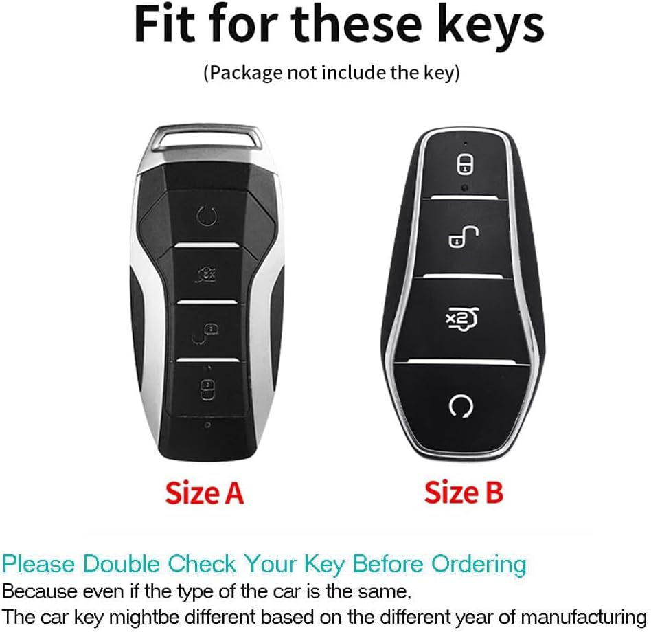 Ontto TPU Car Key Fob Cover Keyring Fit for BYD Han EV Key Case Qin Plusdmi Song Pro Tang Dolphin E9 Seal Smart Key Case Key Holder Key Shell Bag Keychain Protection Auto Accessories 4 Buttons Beige A image number 2