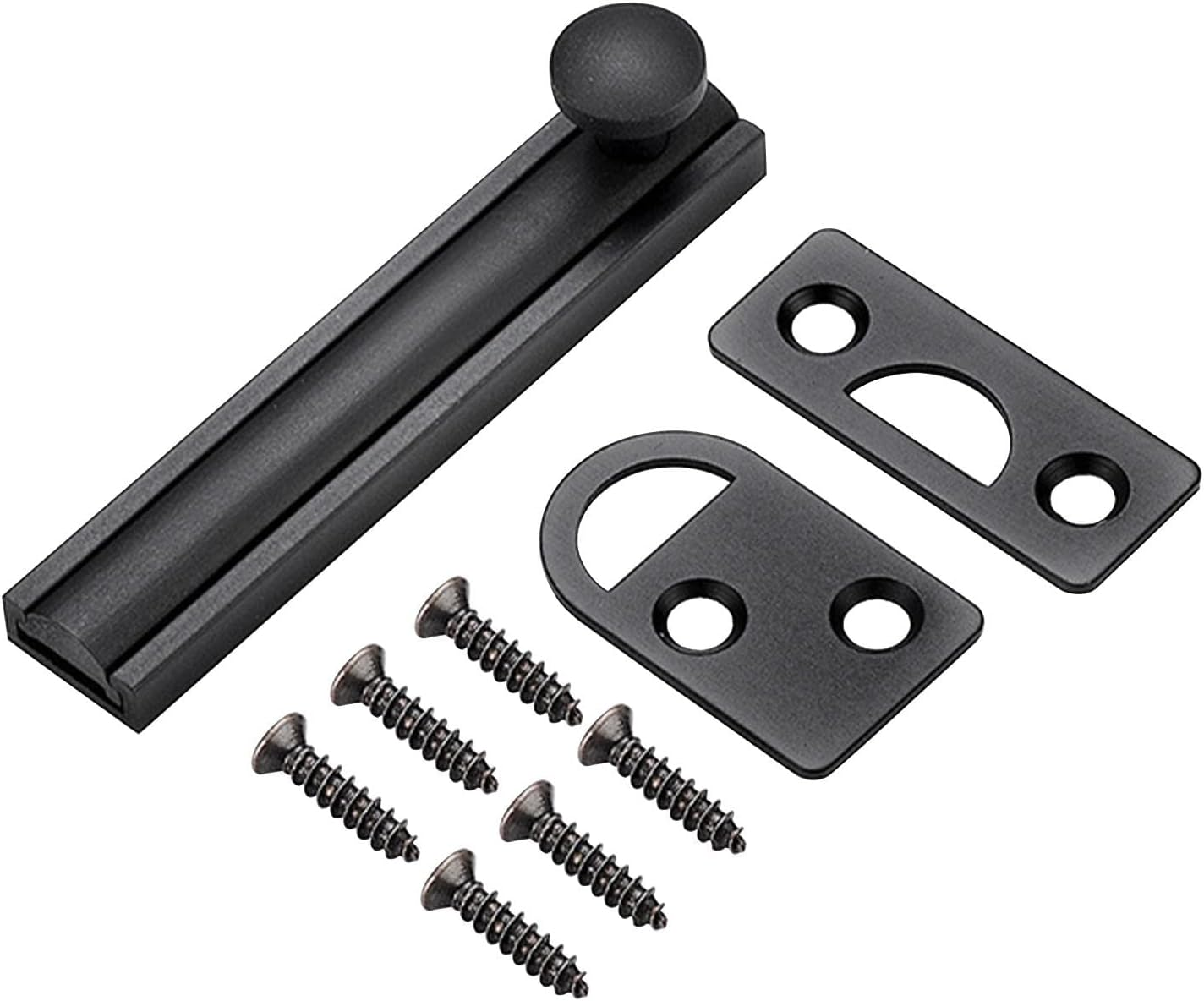 Solid Brass Surface Bolt,Anti Theft Security Windows Brass Door Latch Lock with Screws, Hardware Brass Slide Bolt Latch with Mounting Hardware,Brushed Gold Barrel Bolt Lock image number 3