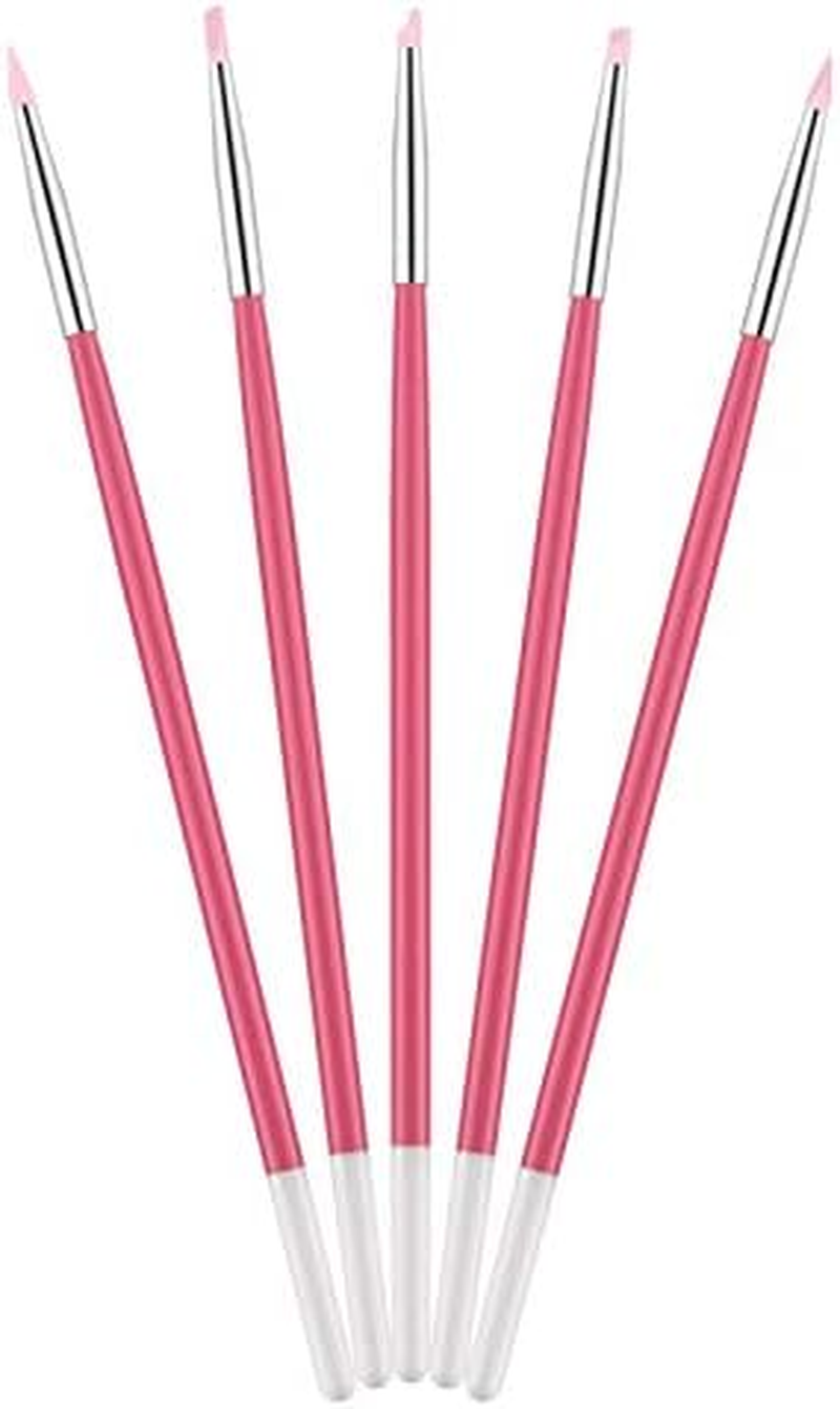 5Pcs/Set Silicone Nail Art Pen Brush Wood Carving Emboss Hollow Pottery Sculpture Shaping Dotting DIY Manicure Tools 18Cm Zhengpingpai image number 2