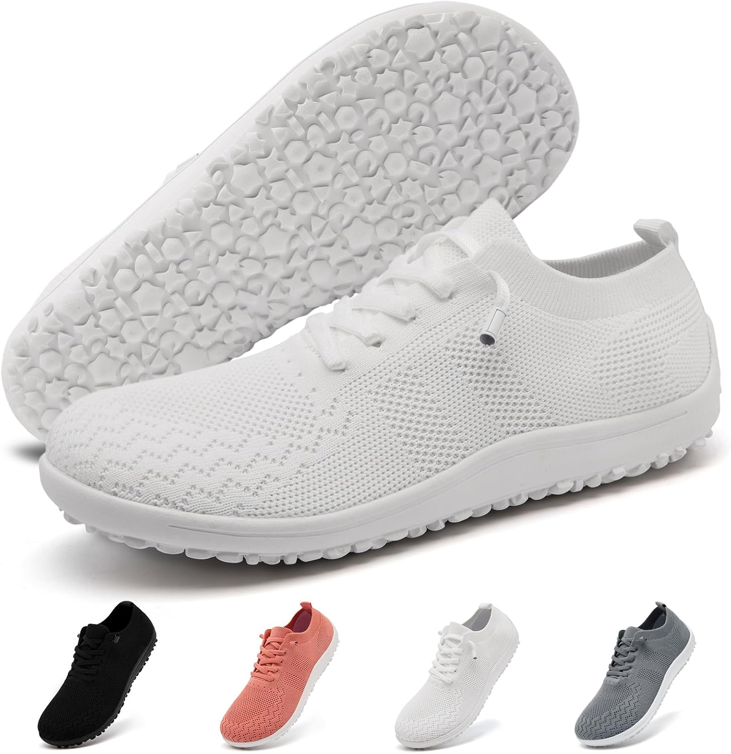 Barefoot Shoes Women Wide Toe Box Running Tennis Sneakers Minimalist Zero Drop Sole Non Slip Breathable Comfortable Workout Gym Shoes