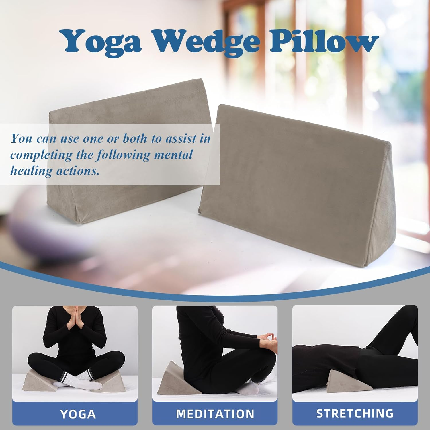 Small Wedge Pillow, Wedge Pillow for Bed Sores, Positioning Pillow, Positioning Wedge, Mini Pillow for Laptop and Yoga, Small Foam Wedge for Chair (1 Unit, Apricot) - 1 Unit, Apricot image number 5