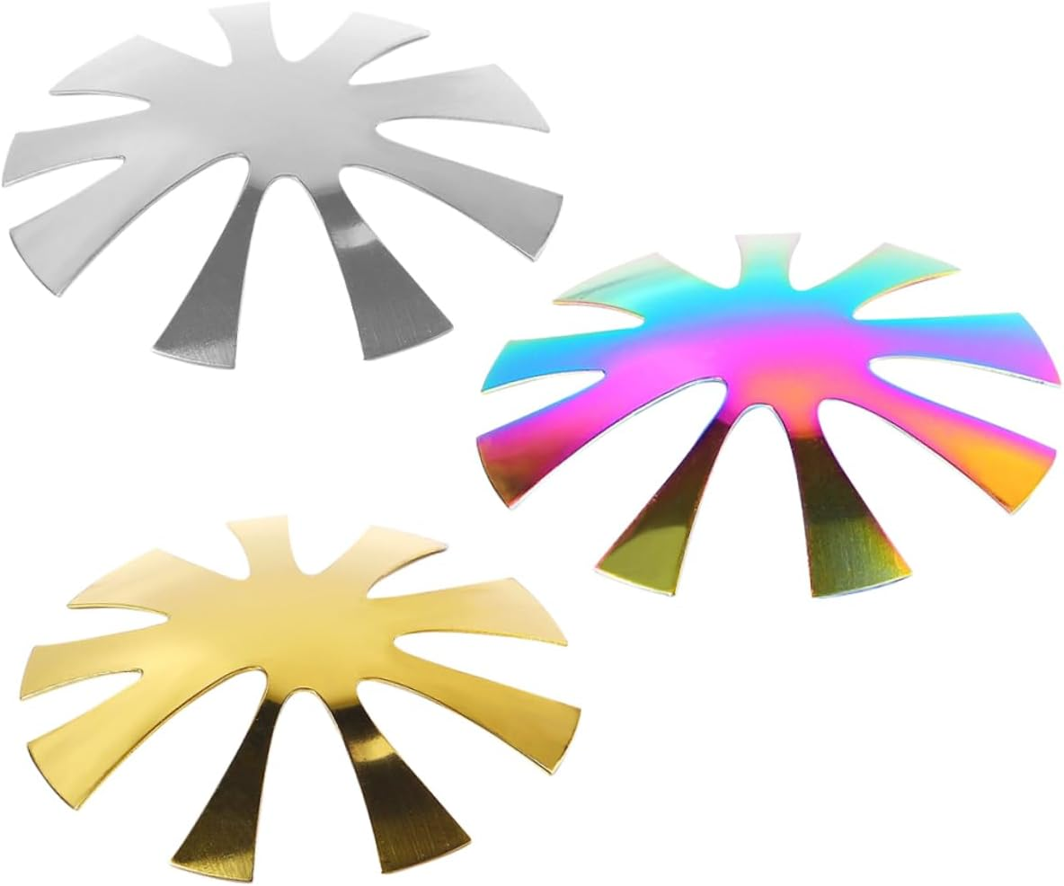 Minkissy 3Pcs Stainless Steel Crystal Nail Art Template French Tip Nails Guide DIY Manicure Art Trimmer Kit image number 2