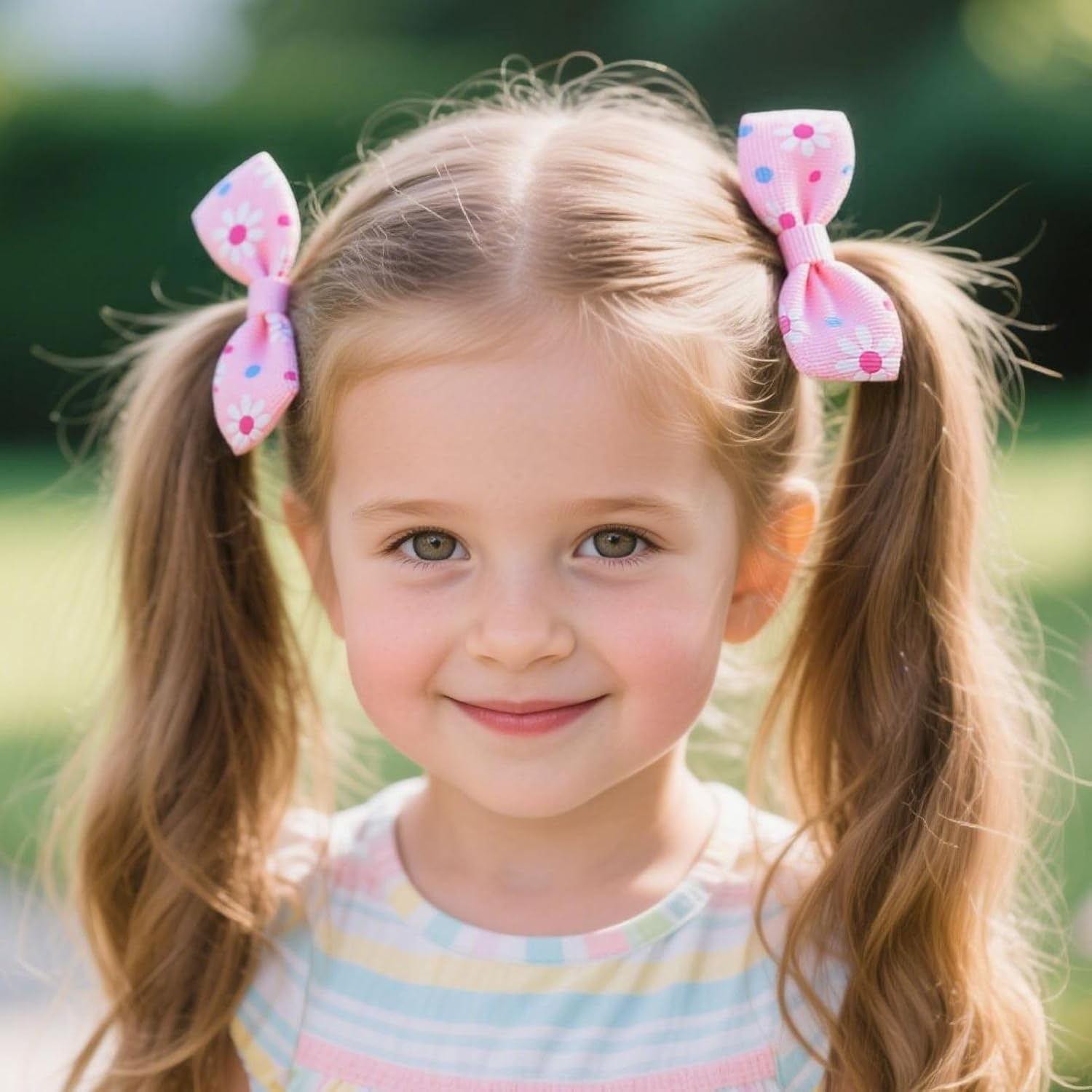 JOVALA 34PCS(17 Pairs) Baby Girls Hair Bows Daisy Elastics Bow Ties Rubber Hair Bands Ribbon Ponytail Holders Pigtails Elastic Bands Hair Accessories for Toddlers Little Girls Kids Gifts image number 2