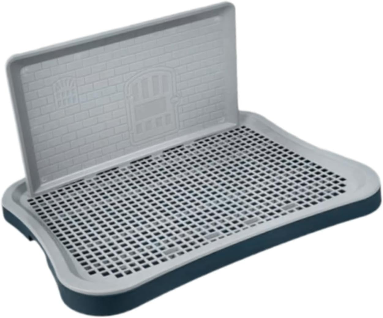 Leefasy Dog Potty Tray Training Toilet Mesh Grids Removable Urinal Dog Litter Box Pee Pad Holder for Dogs Cats Puppy Hamster Rabbit, Dark Blue Gray