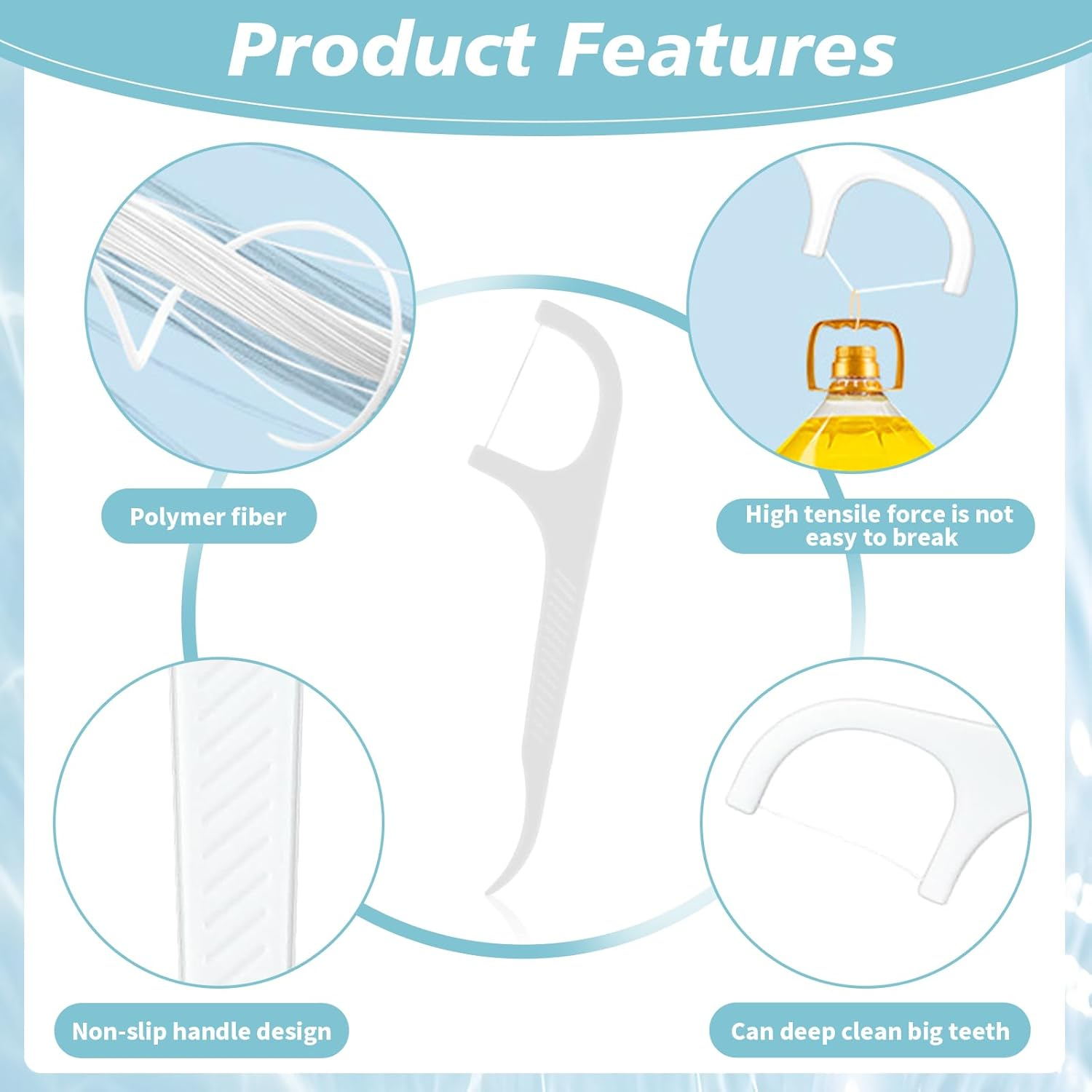 6 Pcs Dental Floss Portable Cases with 276 Floss Sticks, Teeth Cleaning Flossers Picks for Women & Men, Travel Dental Floss Organizer, Toothpicks for Home, Office, On-The-Go Oral Care (6+276) image number 4