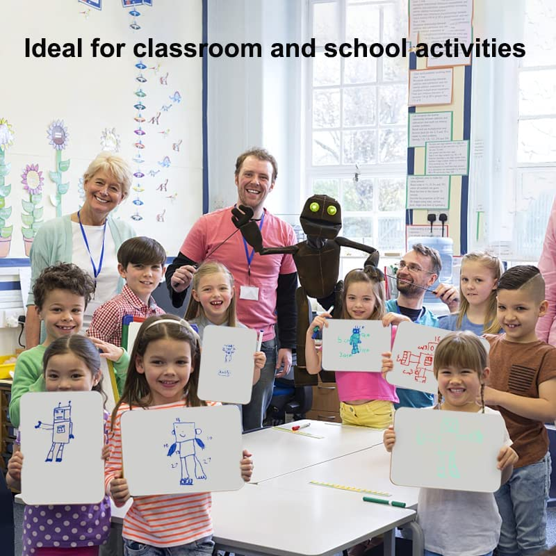 Hisredsun 8 Pack Small Dry Erase White Board, 21 X 30 Cm Double Sided Mini Whiteboard with 8 Pens and 8 Erasers,Durable Portable White Boards for Students, Classroom, Home and Office image number 3