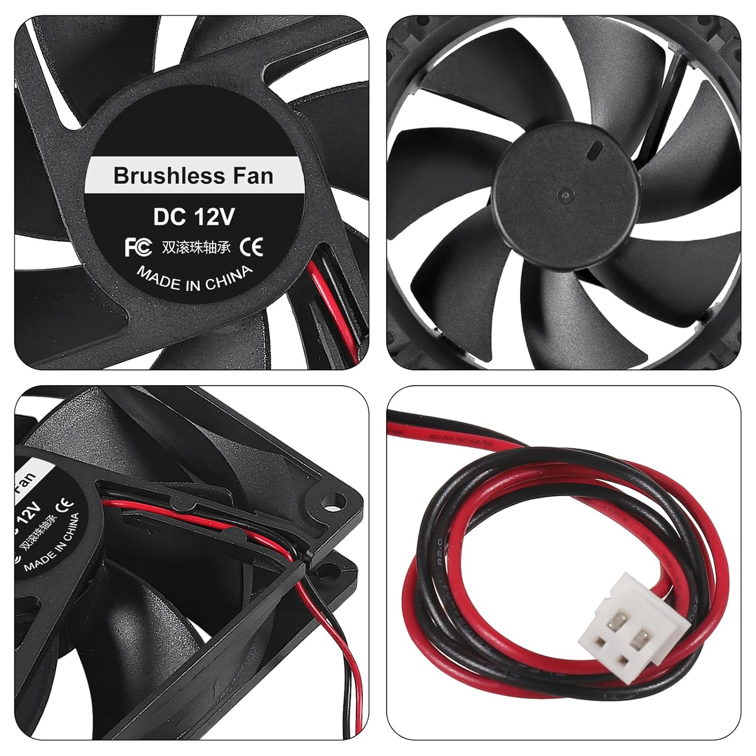 92Mm X 92Mm X 25Mm Cooling Fan with Dual Ball Bearings 3.6 Inch 12V DC 3500 RPM - Ideal for DIY Cooling, 3D Printer, CNC, Robotics image number 3
