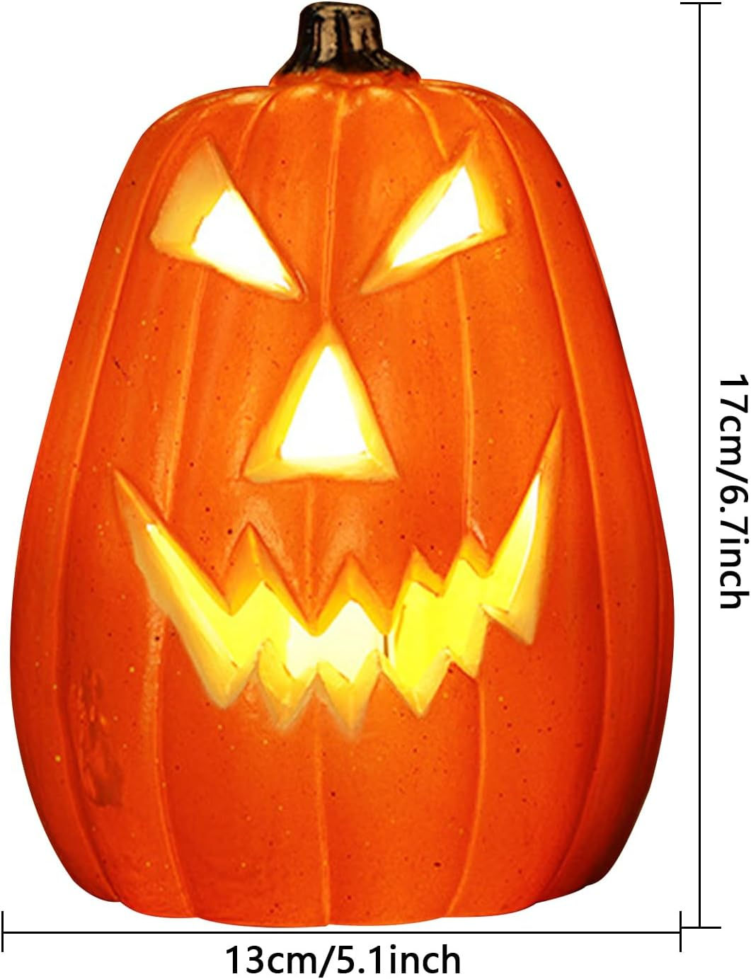 Light up Pumpkin - Decorative Scary LED Decor - Halloween Decorative Hollow Lights for Party Home Indoor Bedroom Living Room Kitchen Table Shelf Cabinet Fireplace Mantel image number 4