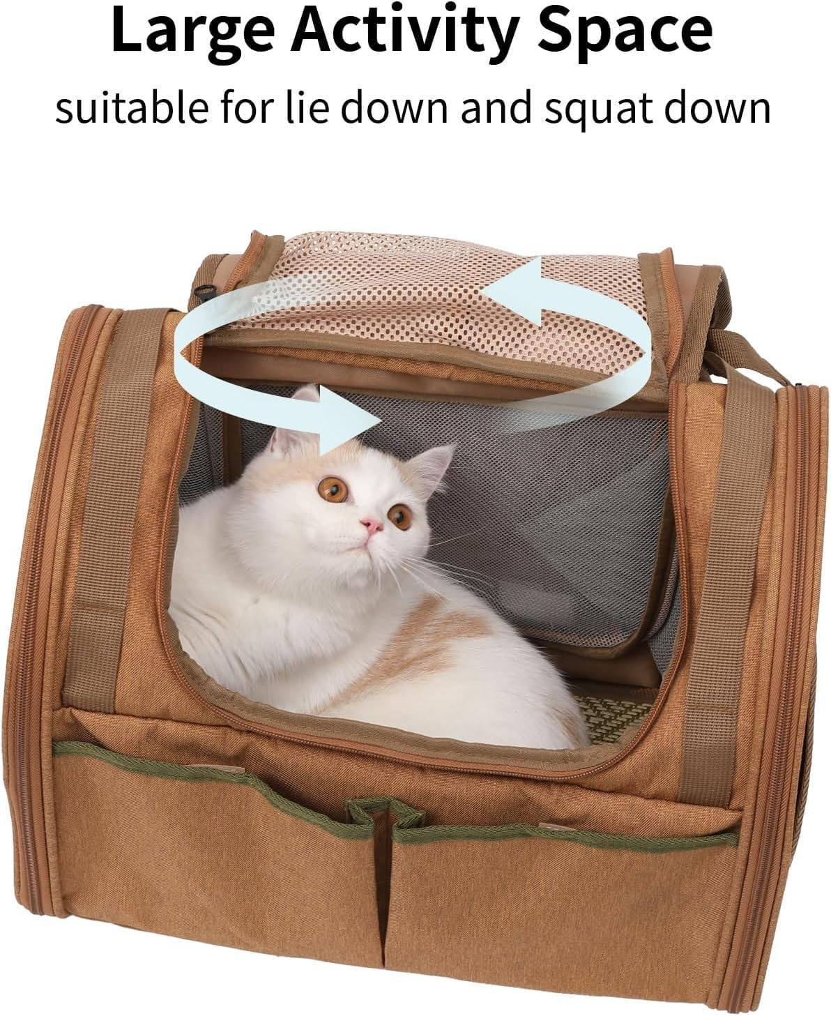 Large Cat Backpack Carrier Expandable Pet Bag for Small Dogs Medium Cats Fit up to 9 KG, Dog Backpack Carrier, Foldable Puppy Backpack for Travel, Hiking (Grey) image number 4