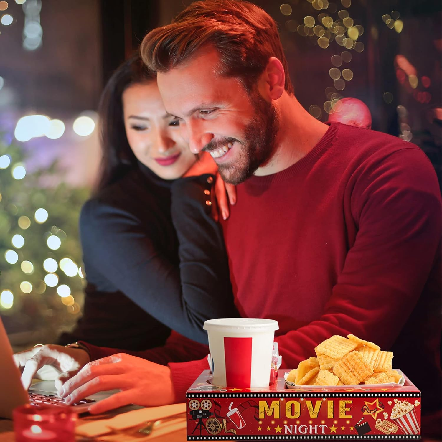 20 Pcs Movie Night Paper Snack Trays Movie Night Party Favors Cinema Theme Party Birthday Party Supplies Vintage Movie Night Family Movie Popcorn&Drink&Candy Box image number 3