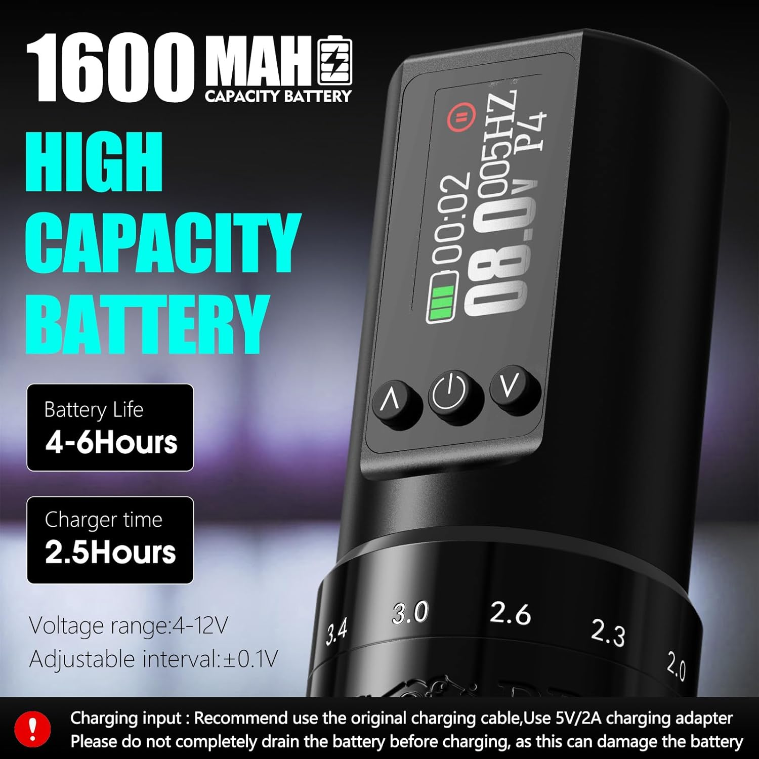 Kiss of Dragon Beginner Tattoo Gun - Wireless Tattoo Machine Ink Pen 1800Mah Battery image number 1