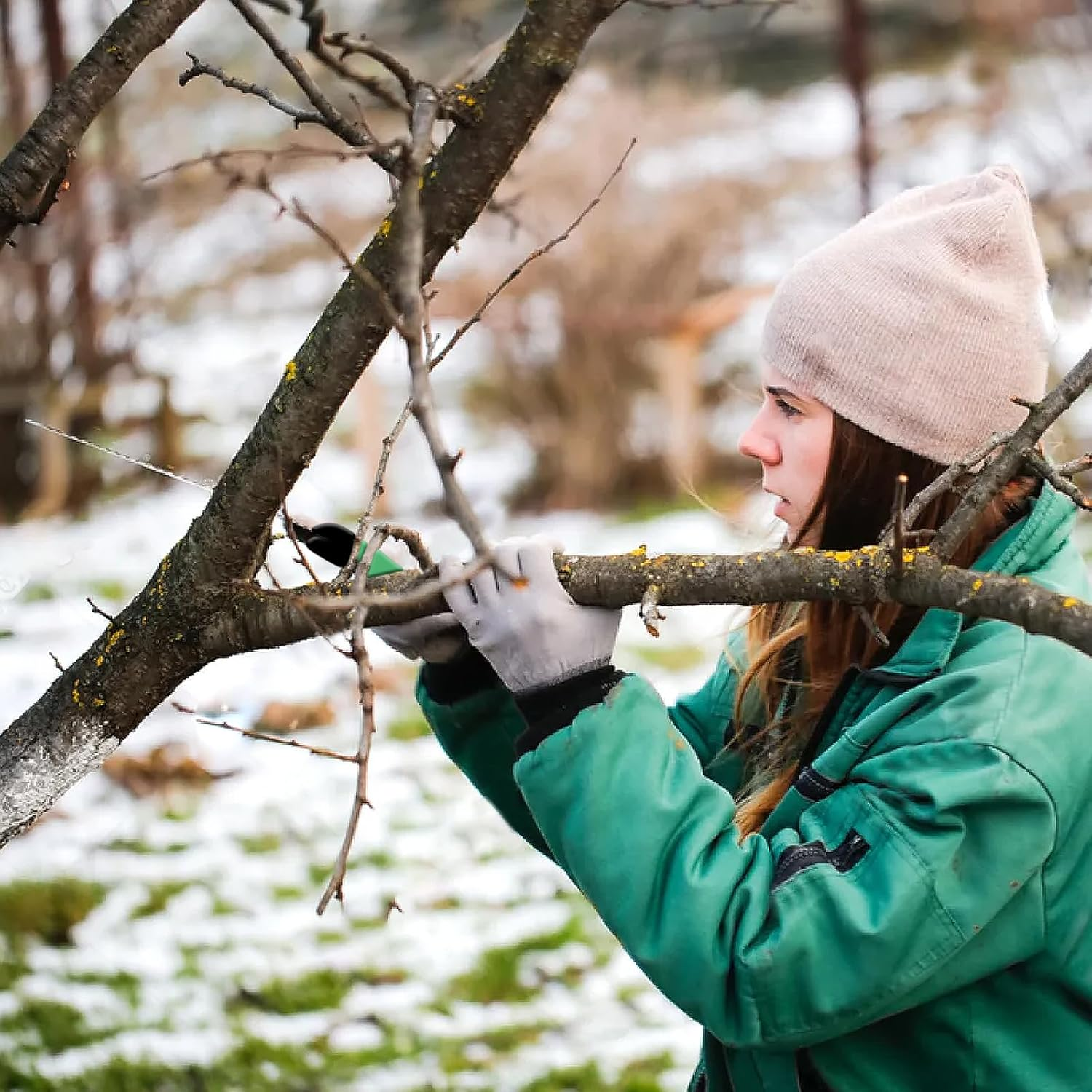 PAXLINSEN Stainless Steel Garden Knife with 7.8" Blade with New Handle, Double Side Utility Sod Cutter Lawn Repair Garden Knife with Nylon Sheath (GREEN) - Green image number 4