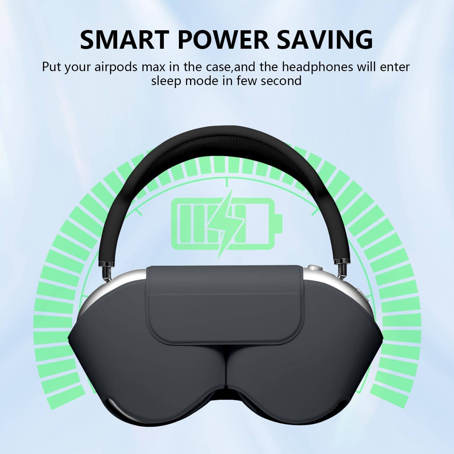 For Airpods Max Smart Case Cover, Soft PU Leather Protective Cover Accessories for Airpod Max with Sleep Mode, Anti-Scratch & Anti-Dust Travel Carrying Case for Airpods Pro Max Headphones 1/2, Black - Pink image number 7