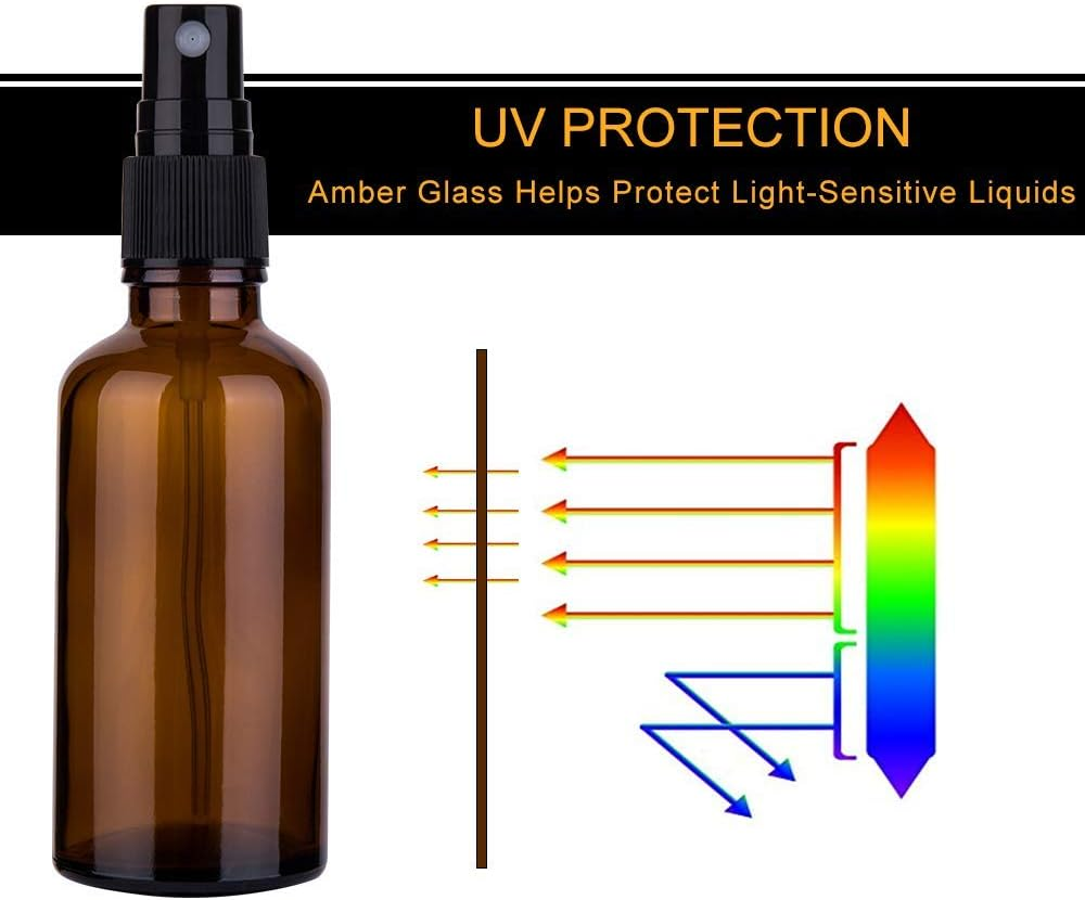 100Ml 50Ml 30Ml Amber Glass Spray Bottles for Essential Oils Empty Fine Mist Glass Spray Bottle Containers for Cosmetic Watering Flowers Cleaning image number 3
