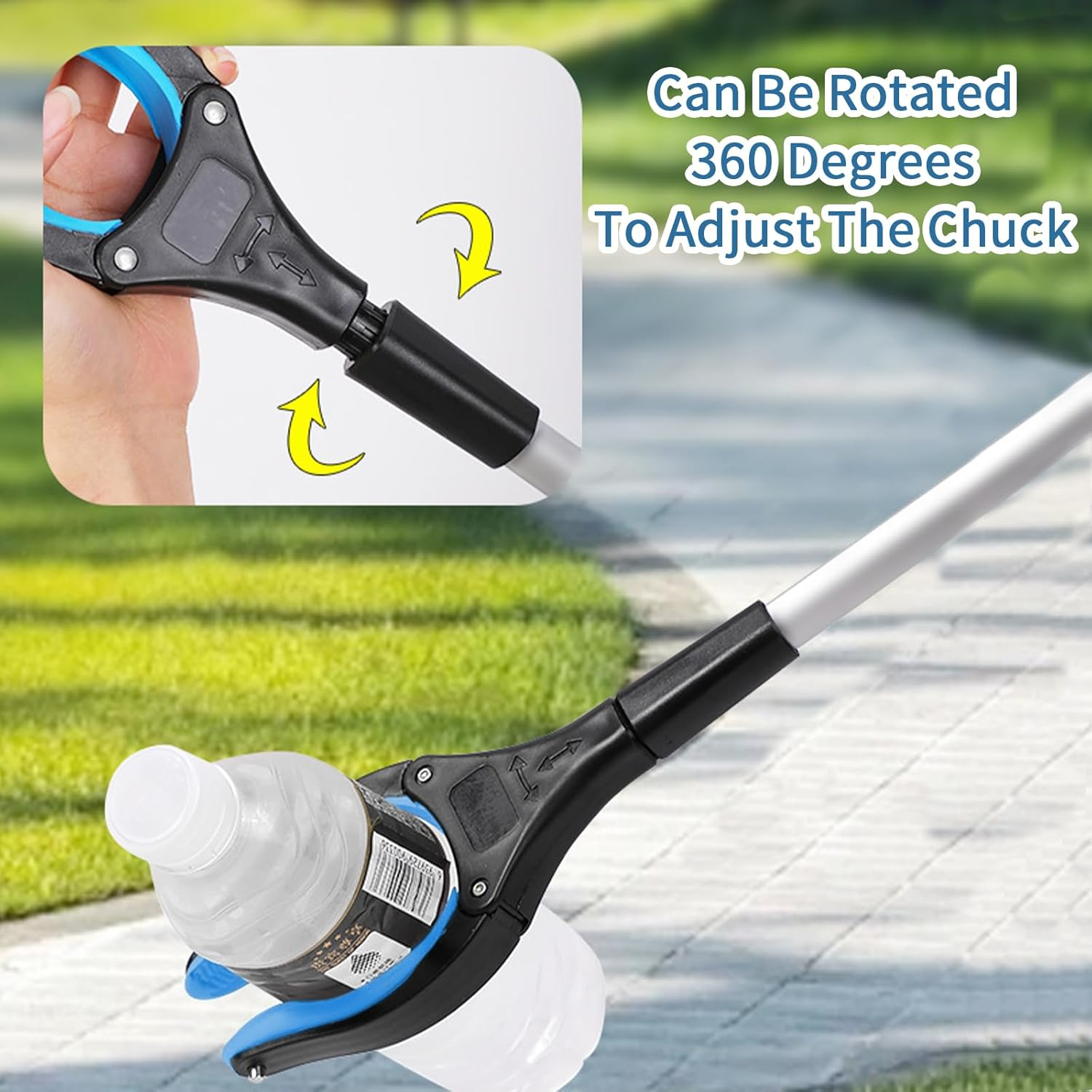 Grabber Reacher Tool, 33" Extra Long Foldable Reacher Grabber Pickup Tool, Trash Picker Upper Grabber, Mobility Aid Reaching Assist Tool for Trash Pick Up, Litter Picker, Arm Extension (Blue) image number 2