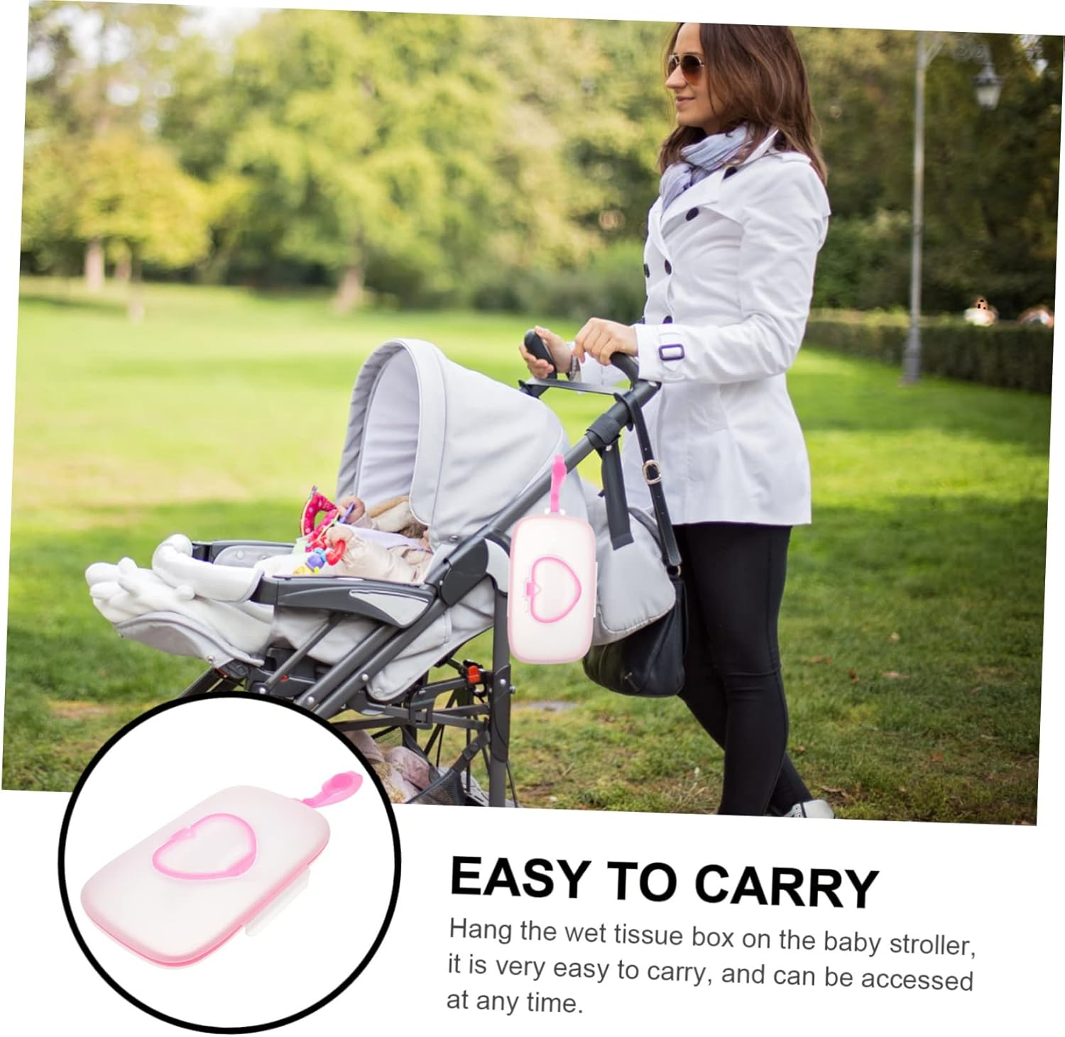 Toyvian 1Pc Baby Outdoor Portable Wet Tissue Case Crib Button Dispenser Box