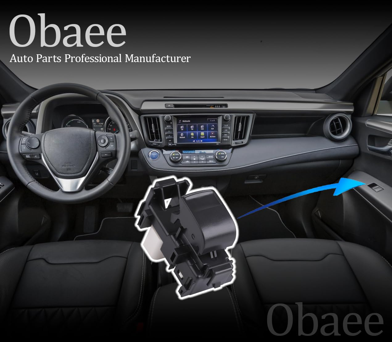 Obaee Passenger Window Switch Control Compatible with 2007-2014 Toyota Camry, 2009-2013 Corolla/Matrix, 2008-2013 Highlander/Rav4, 2012-2014 FJ Cruiser, 2008-2012 Tundra & More Replace OEM 84810-06030