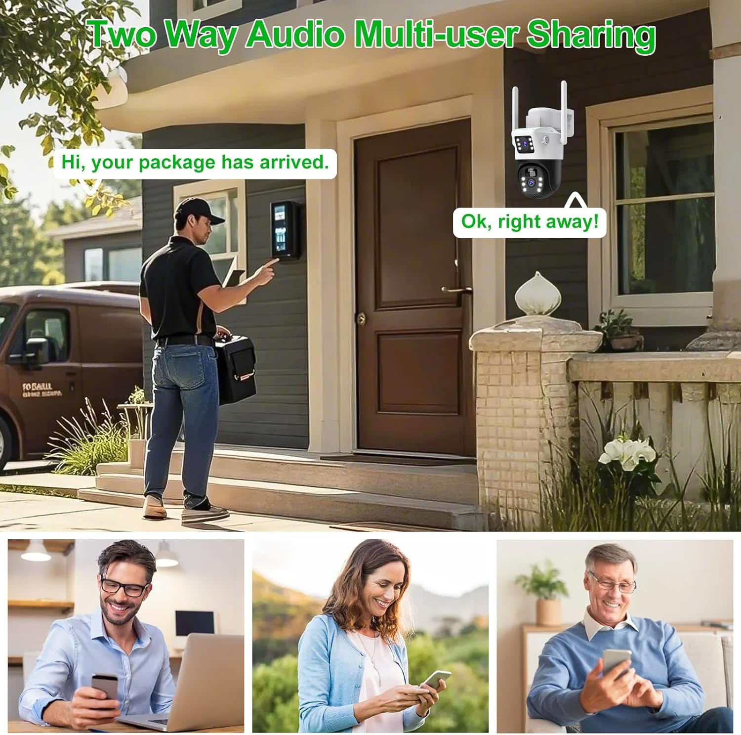 Oolong Security Camera Outdoor Wireless with Dual Lens Dual PIR,10400 Mah Battery,355&deg;P 90&deg;T, 8W Solar Panel,Solar Home Wifi Surveillance Ring Camera with Color Night Vision,64Gb Card Included,Ip66 image number 4