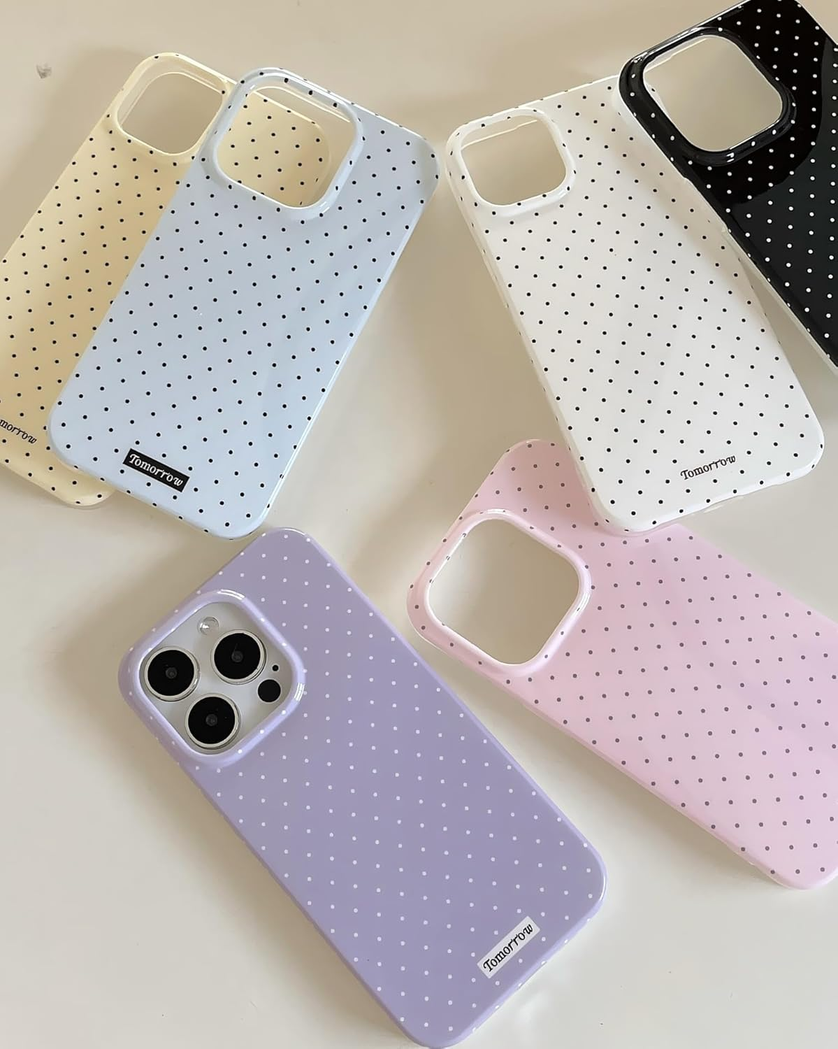 Inewateri Compatible for Iphone 15 Case with Cute Fashion Polka Dot Aesthetics Design Simple Cases for Soft TPU Slim Protection Cover-White image number 6