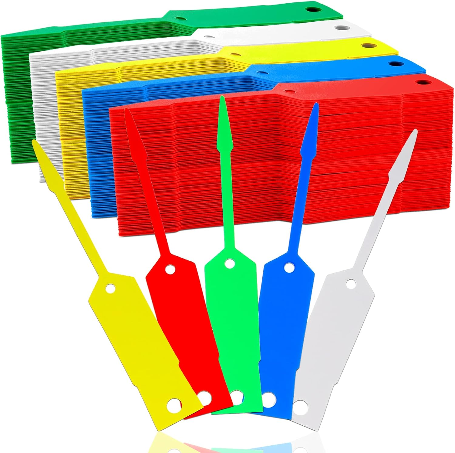 Lewtemi 1000 Pieces Self Lock Arrow ID Key Tags Car Parts Tags Key Ring Repair Labels for Office Automotive Shop Supplies(4 1/2'' X 3/4",Mixed Colors)