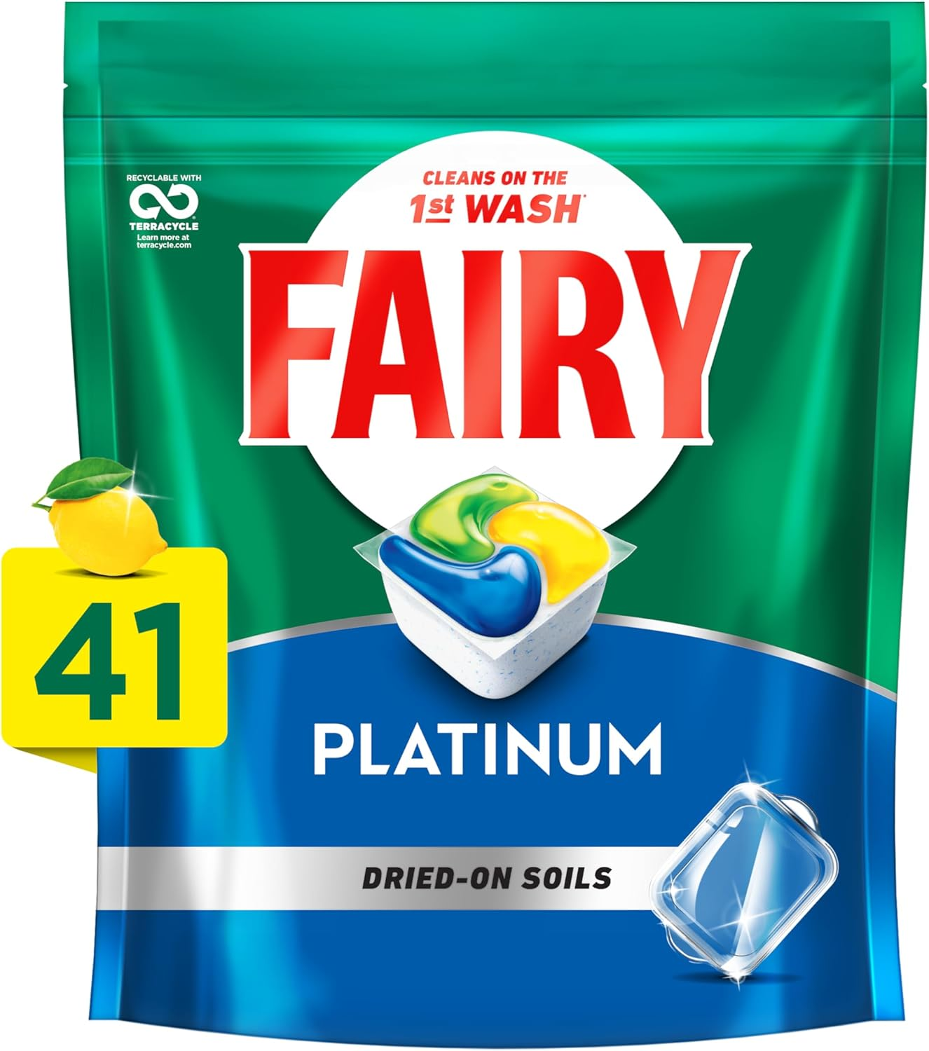 Fairy Platinum Dishwasher Tablets 164 Pack Value Bundle (41 Pack X 4) image number 2