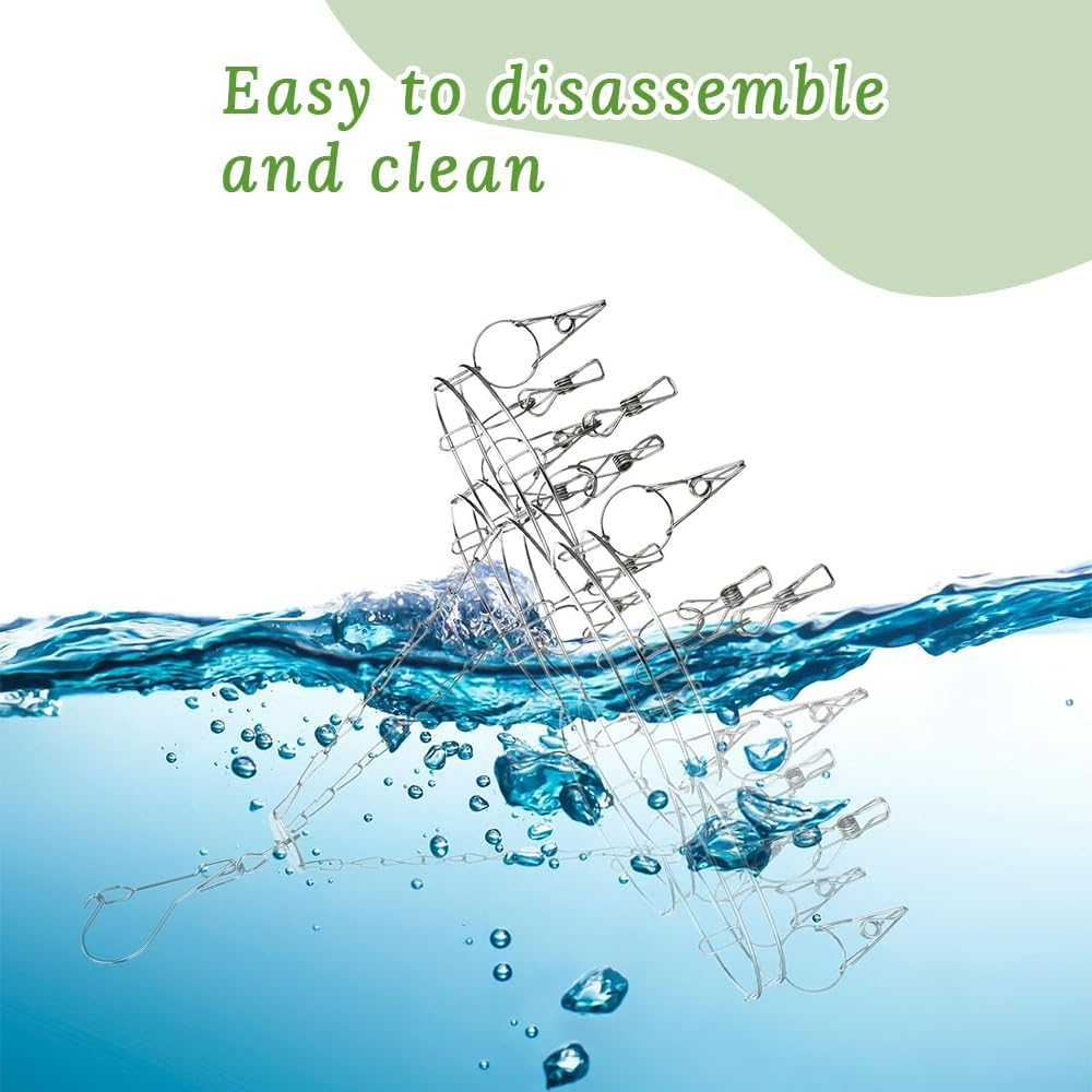 4 Pack Herb Hanging Drying Racks with Stainless Steel Clips and Hooks, Suitable for Drying Herbs, Flowers, Herbs, Also Can Be Used for Balcony Corridor and Outdoor Drying Clothes and Socks image number 2