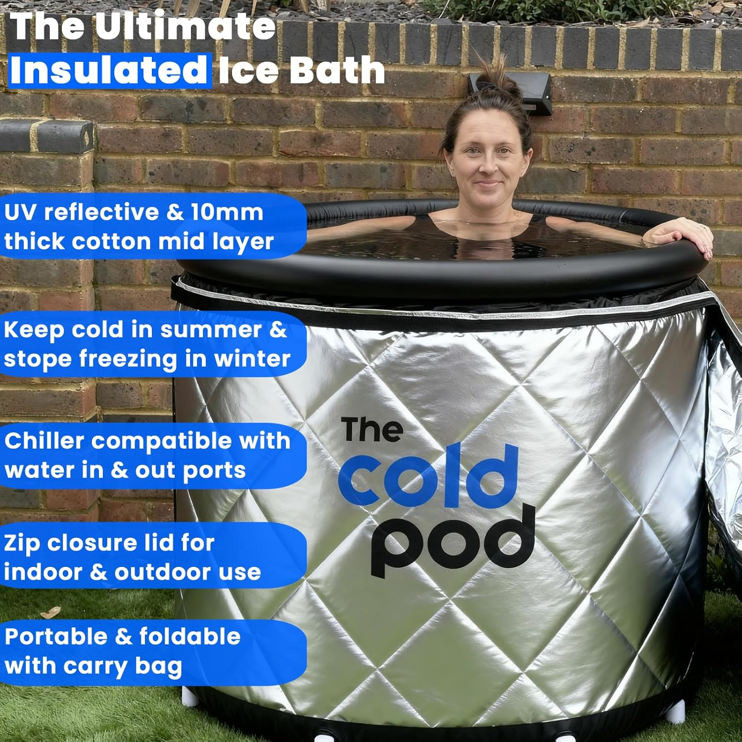 The Cold Pod Ice Bath for Athletes with Cover: 85 Gallons Cold Plunge Tub for Recovery, Multiple Layered Portable Ice Bath Plunge Pool