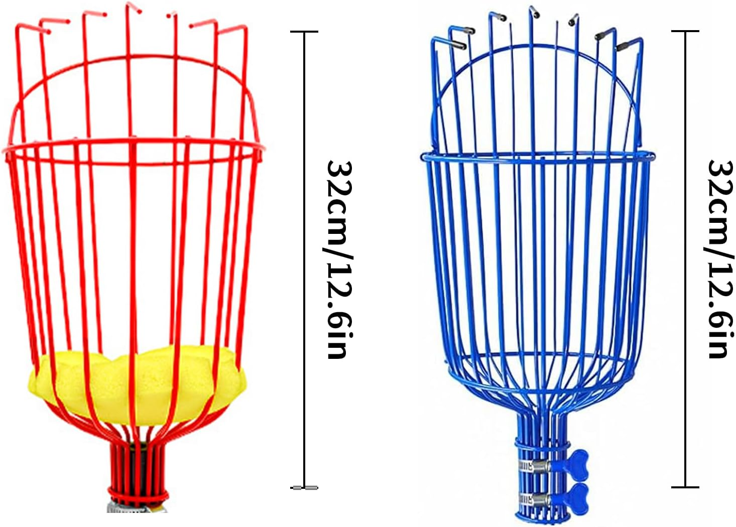2Pack Fruit Picker Basket, Sturdy Adjustable Fruit Tree Picker with Grabber Reach Tool