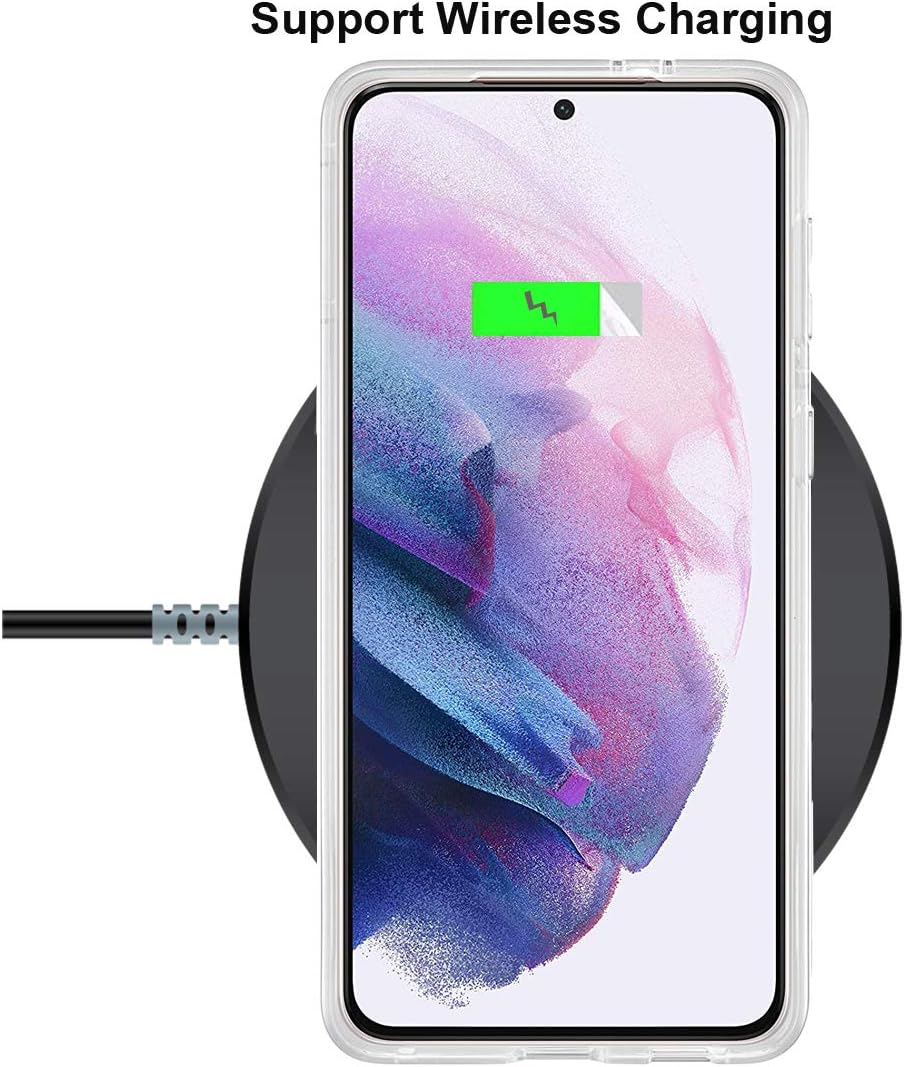 Unov Case Compatible with Galaxy S21 Case Clear with Design Soft TPU Shock Absorption Slim Embossed Pattern Protective Back Cover (Zodiac Galaxy) - Golden Garden image number 4