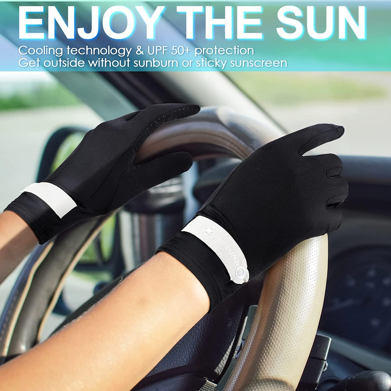 UV Protection Driving Gloves for Women - UPF 50+ Sun Protection with 2 Fingers Flip, Mesh Cooling, Breathable, Touchscreen, Quick Dry - Summer Hand Gloves image number 3