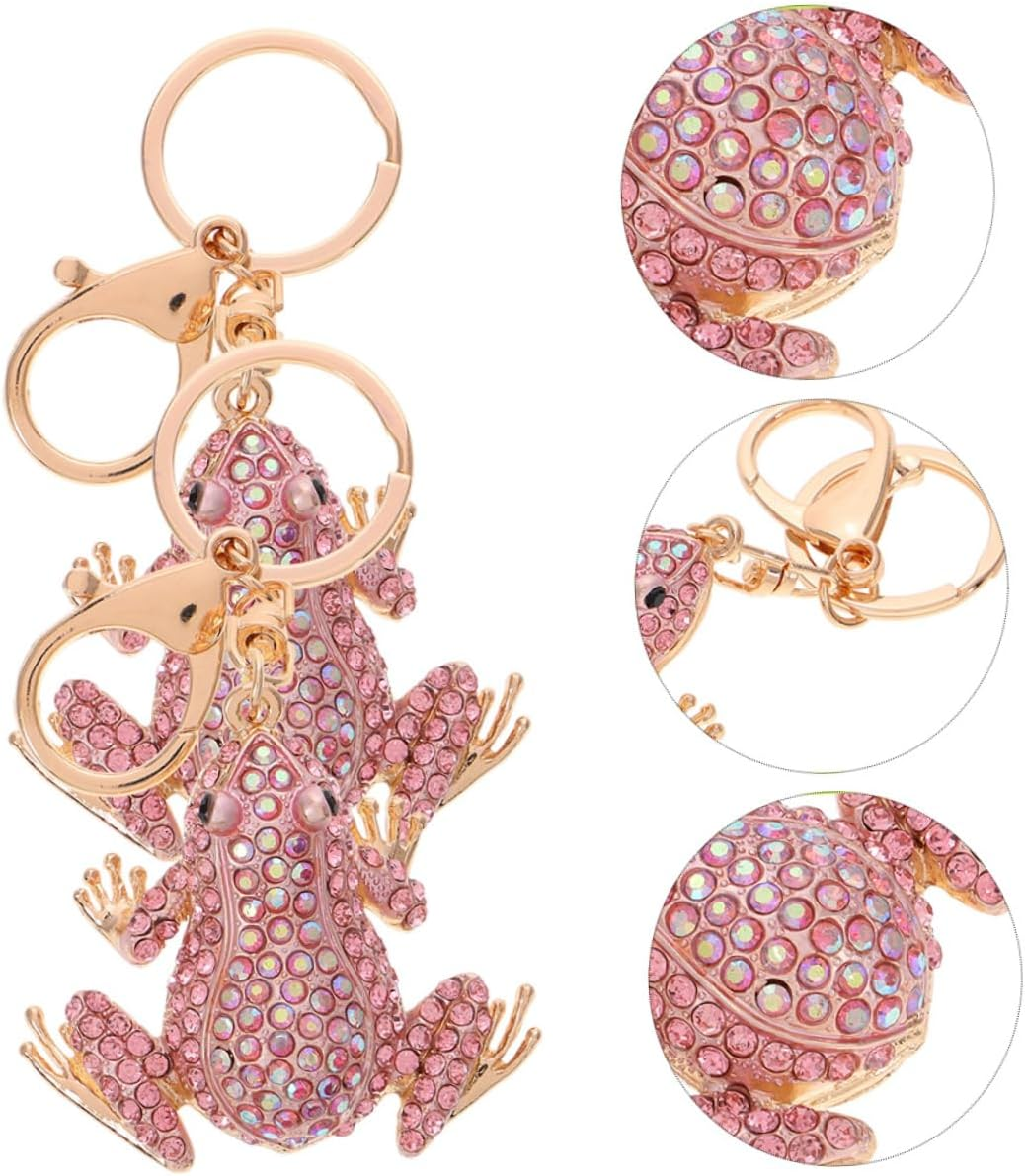 WOFASHPURET 2Pcs Animal Keychains Frog Bag Pendant Keyring Plushies Handbag Chain Cute Keychain Pendant Decoration Fashionable