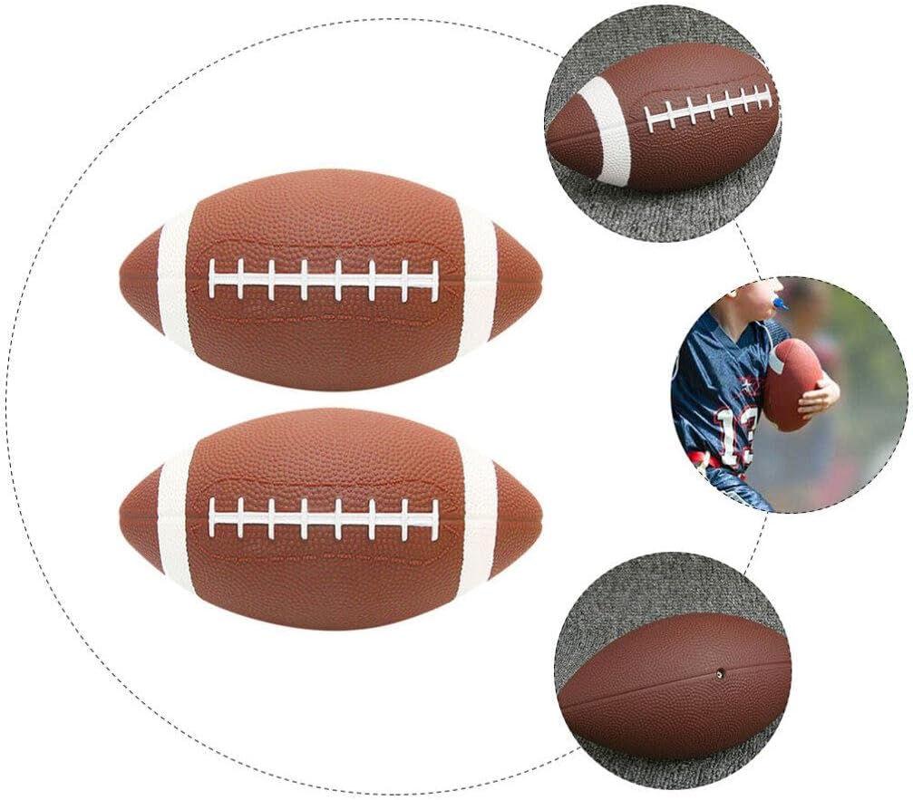 2Pcs American Football, Leather Football Football Rugby Ball College Football for Outdoor image number 2