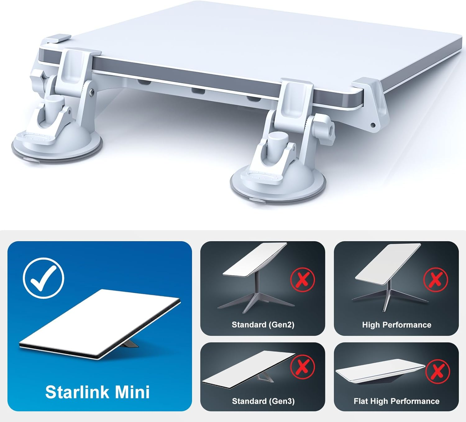 FONKEN Starlink Mini Car Mount for Dashboard & Windshield, Suitable for Most Vehicles, Ensures Stable Satellite Signal image number 4