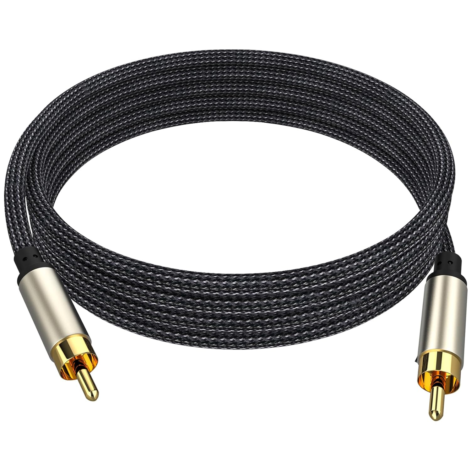 Tunghey 2Pack Subwoofer Cable, Dual Shielded Subwoofer RCA Cable Gold-Plated Connector RCA to RCA Audio Cable Nylon Braided RCA Subwoofer Cable for Amplifiers,Home Theater,Hi-Fi Systems (1.5M) image number 6