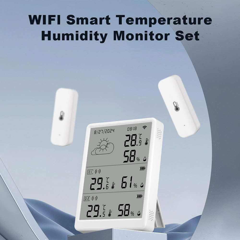 Wifi Smart Temperature and Humidity Monitor, Real-Time Sensor with APP Control, Home, Greenhouse and Garage for House image number 3