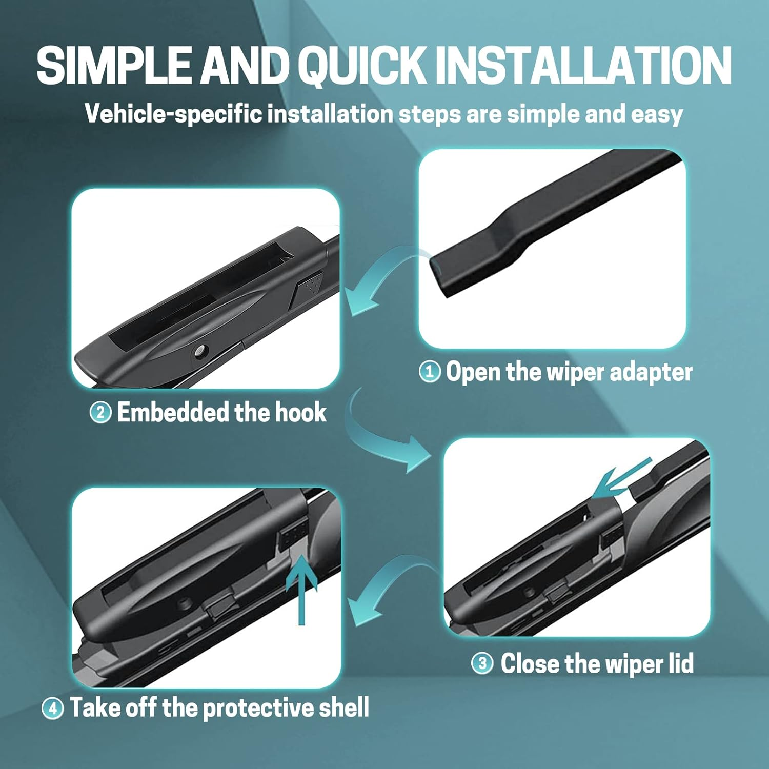 19"+18" Windshield Wiper Blades - Replacement for 2013-2015 Mini Cooper R55 R56 R57, All-Season Silent Front Window Wipers (Set of 2) image number 2