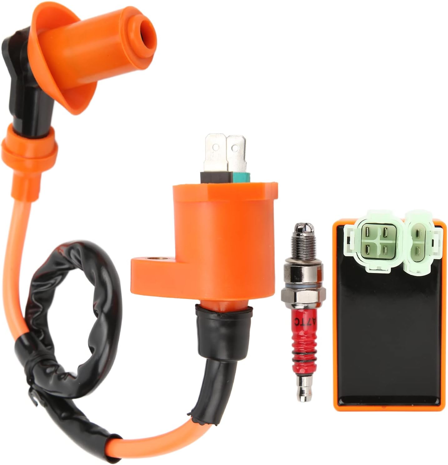 Intensive Spark Ignition Coil, CDI Box Kit with Single Stage Synchronization Circuit, Spark Plug for ATC125 TRX200D, Replacement for ATC125 TRX200D ATV and Motorcycles image number 4