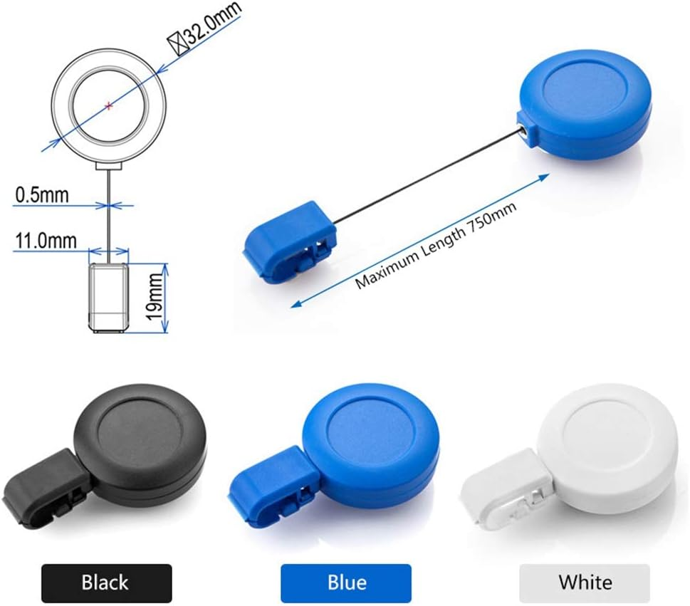ID Badge Holder Case Horizontal with Reel Clip Retractable Heavy Duty Credit Card Business Card Office Supplies image number 3