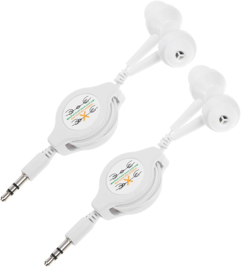 Housoutil 2Pcs Retractable Earbuds in Ear Headphones with Noise Isolation Lightweight Design for Sports Travel and Daily Use for DIY Fit Easy Storage image number 3