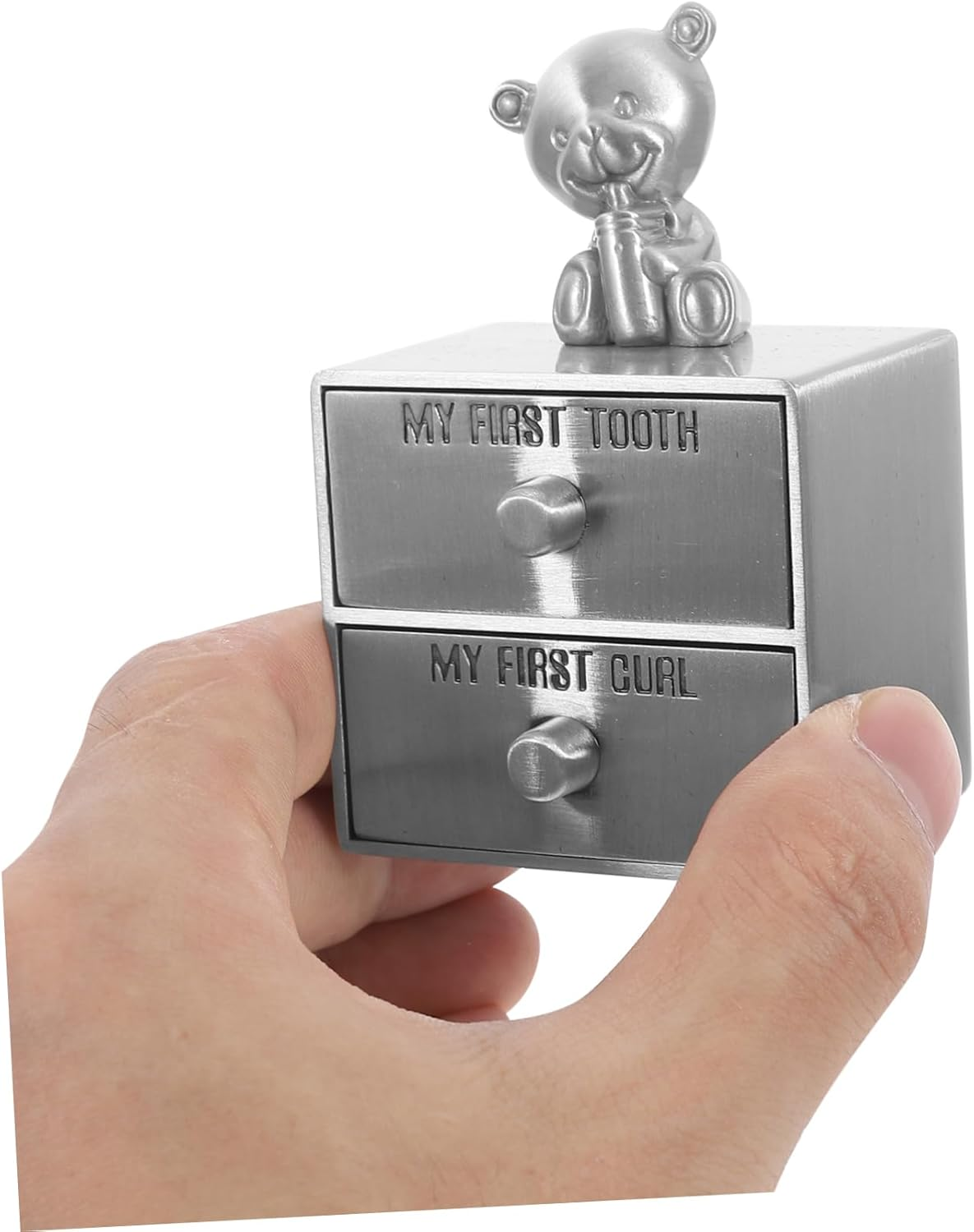 Yardwe Teeth Storage Box Metal Drawer Type First Tooth Box Keepsake Organizer image number 1