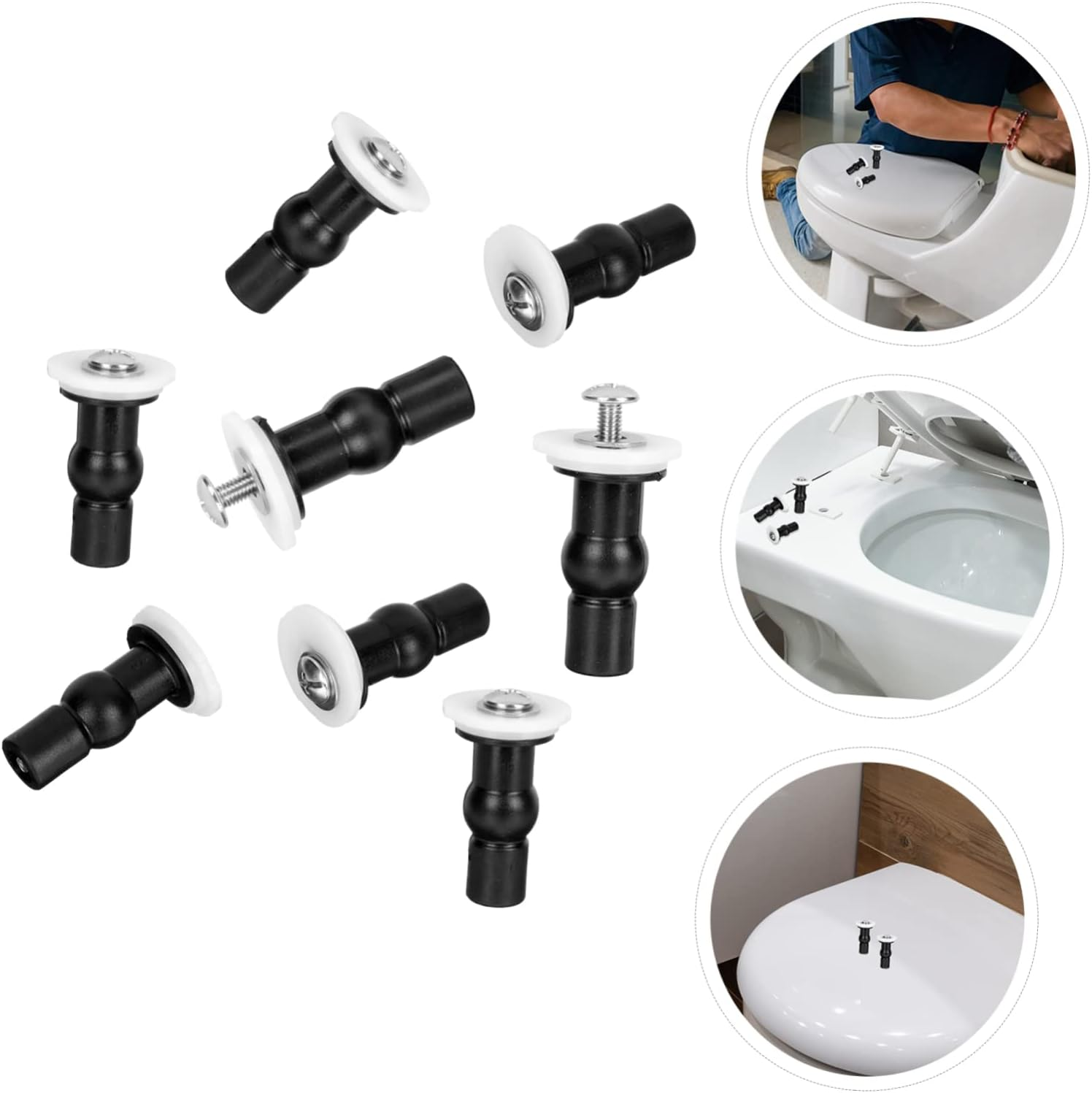 8Pcs Toilet Seat Cover Screws with Abs Expansion Bolts Toilet Fixing Parts Closestool Fixed Fittings for Secure Mounting Bathroom Replacement Hardware image number 6