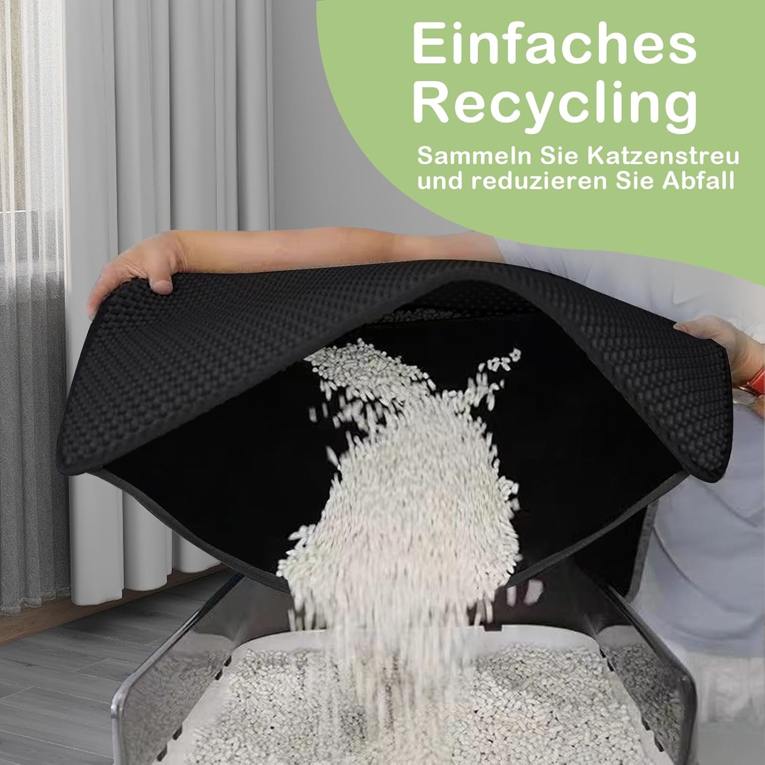 Phantasy Cat Litter Tray Mat 55 X 75 Cm, Black Cat Litter Mat, Honeycomb Design Mat, Waterproof Double Layer Design, Honeycomb Mat, Cat Litter Tray Mat image number 2