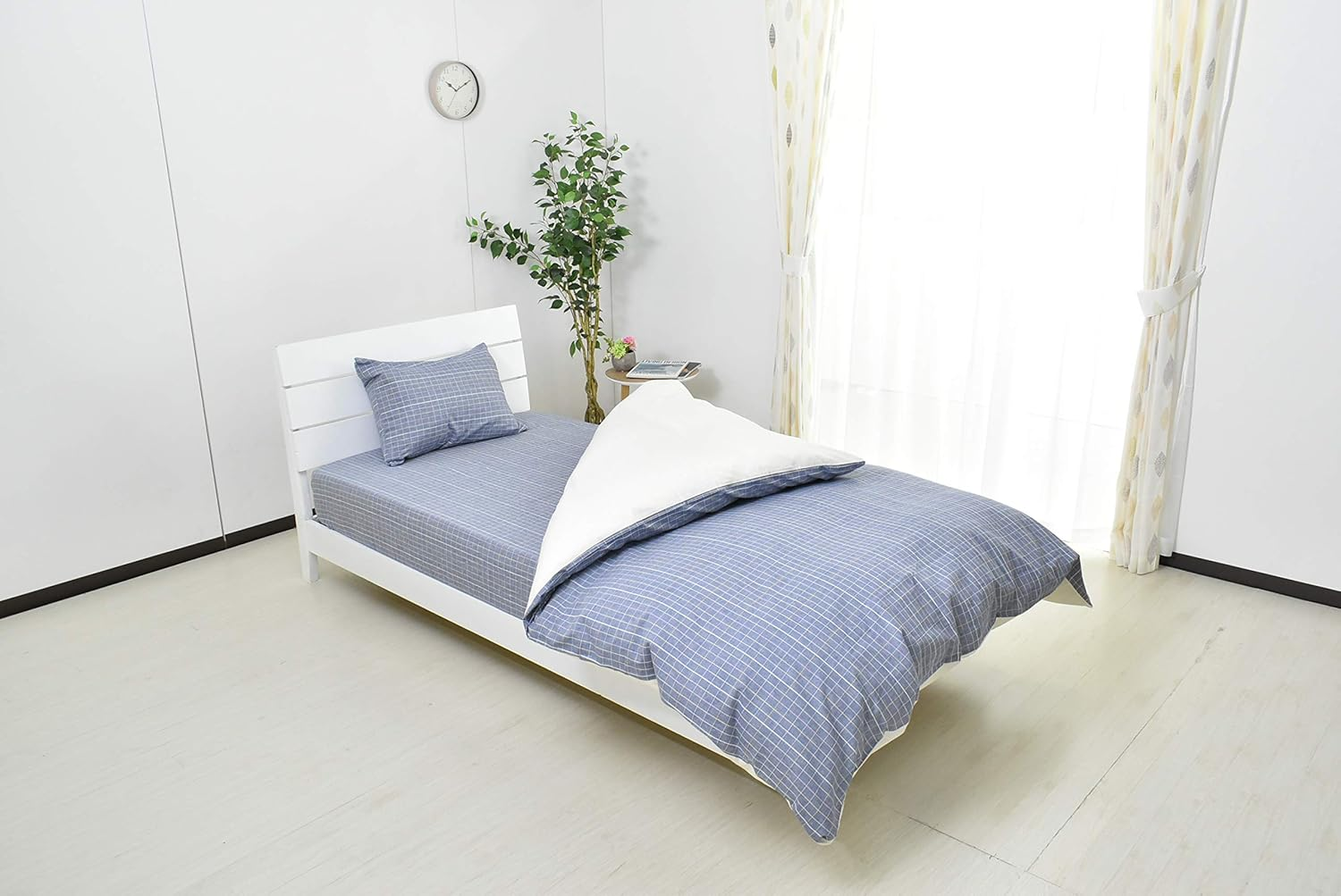 Oshin OS-AM1177 Bedding Cover Set, Blue, Throw 59.1 X 82.7 Inches (150 X 210 Cm), Bed 39.4 X 78.7 X 9.8 Inches (100 X 200 X 25 Cm), Pillow Case 17.3