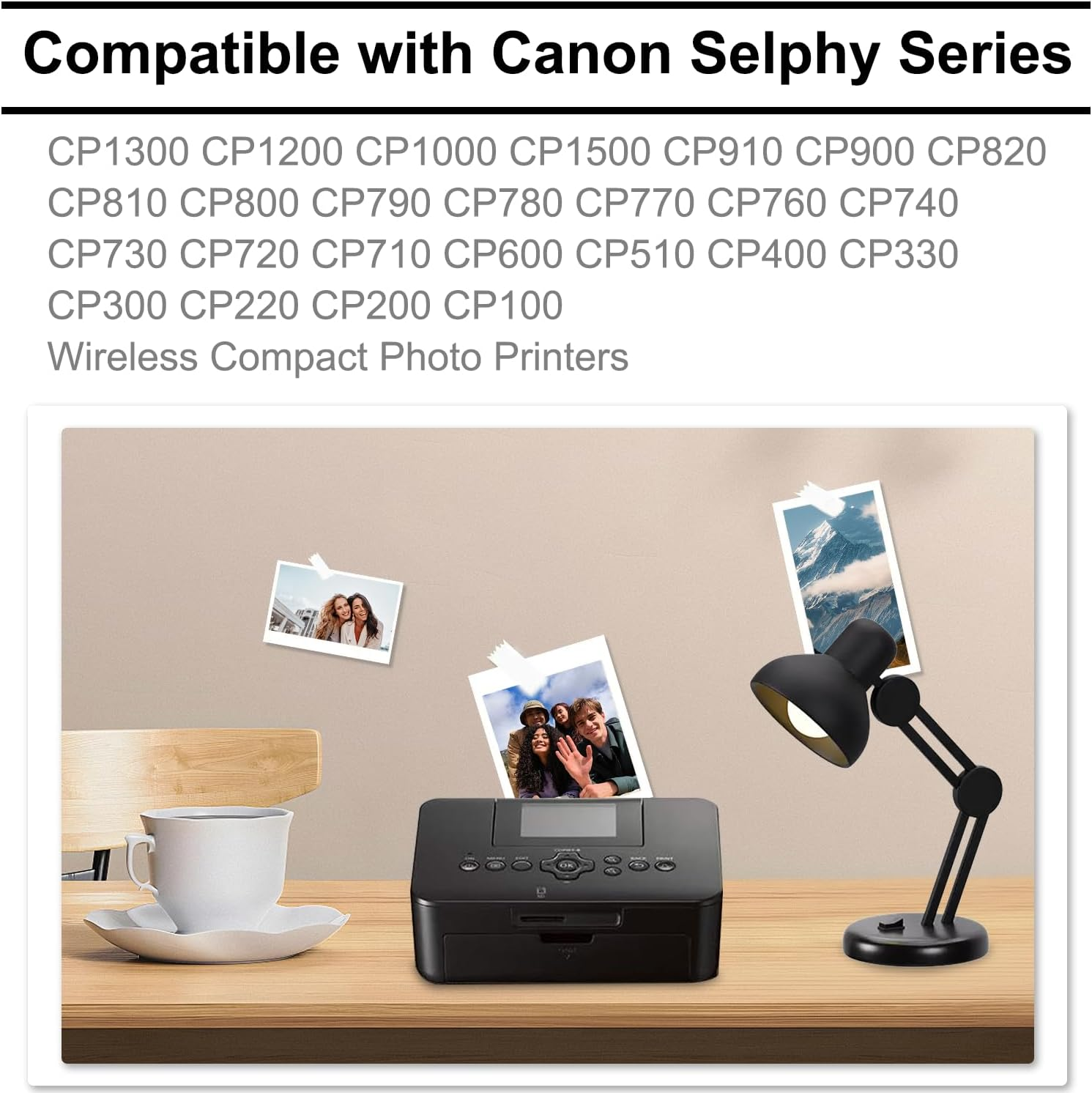 Compatible for Canon Selphy CP1500 Ink and Paper KP-108IN Color Ink Set Compatible for SELPHY CP1500 CP1200 CP910 CP900 CP760 CP770 Wireless Compact Printer (4 X 6 Inch 108 Sheets+3 Ink Cartridges image number 5